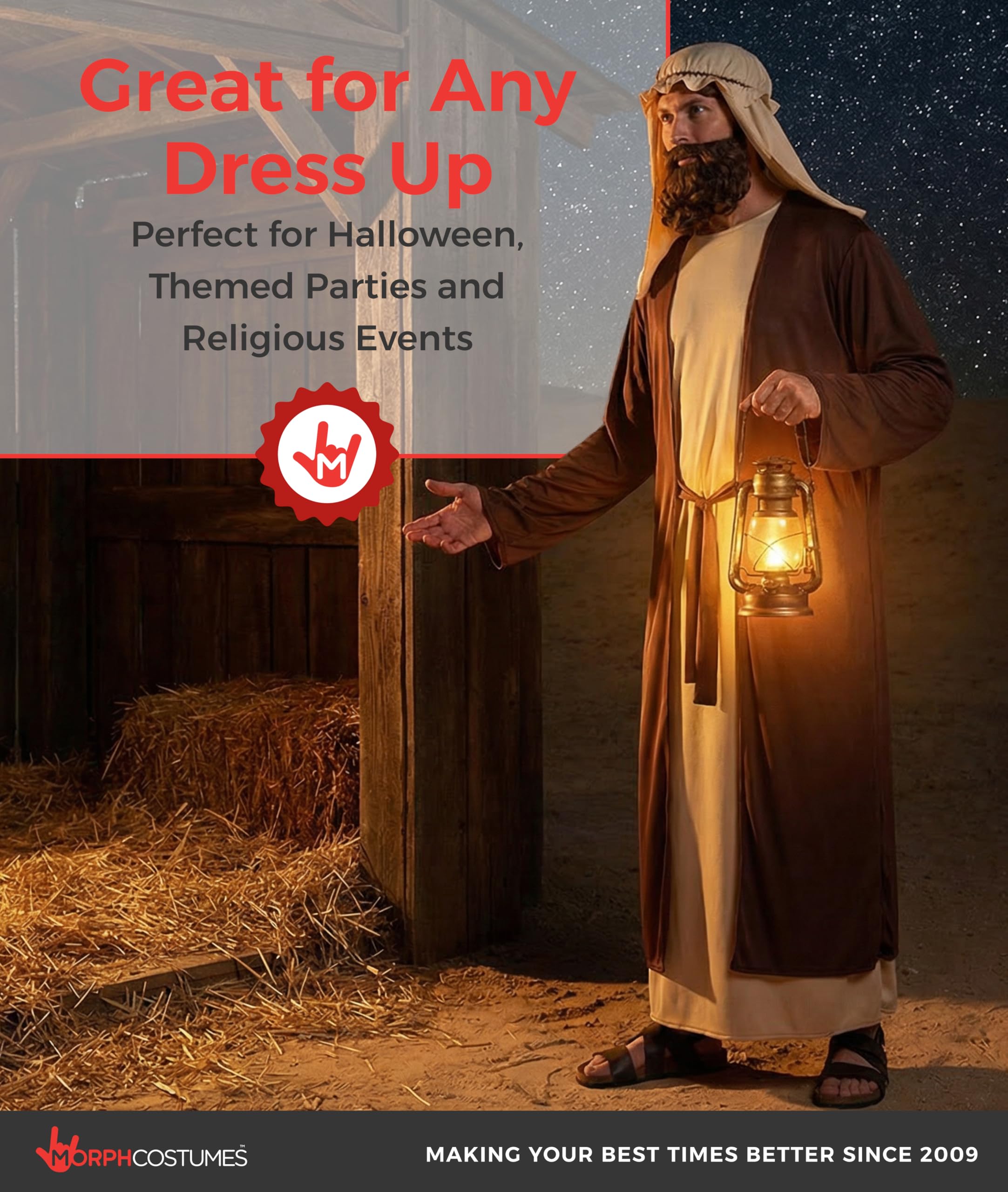 Morph Joseph Costume Adult, Jesus Costume, Shepherd Costumes, Wise Man Outfit, Wiseman Outfit,Nativity Costumes For Adults - Image 5