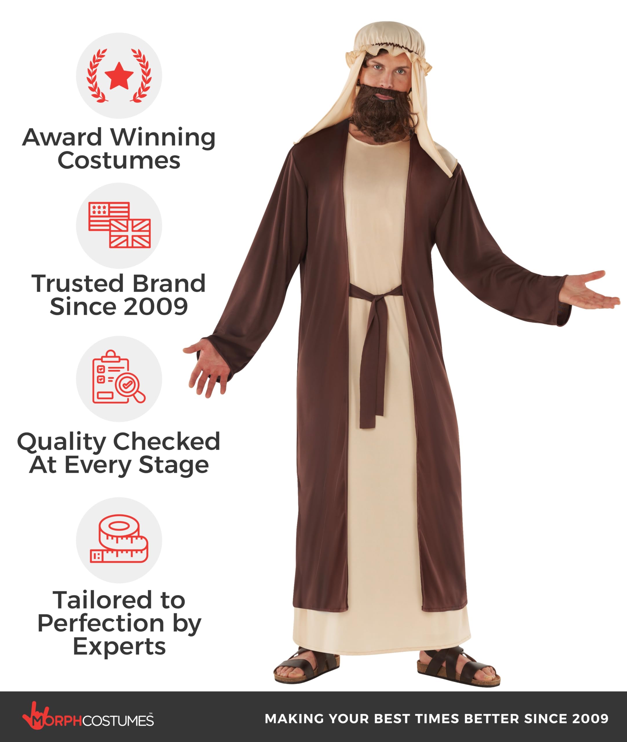 Morph Joseph Costume Adult, Jesus Costume, Shepherd Costumes, Wise Man Outfit, Wiseman Outfit,Nativity Costumes For Adults - Image 6