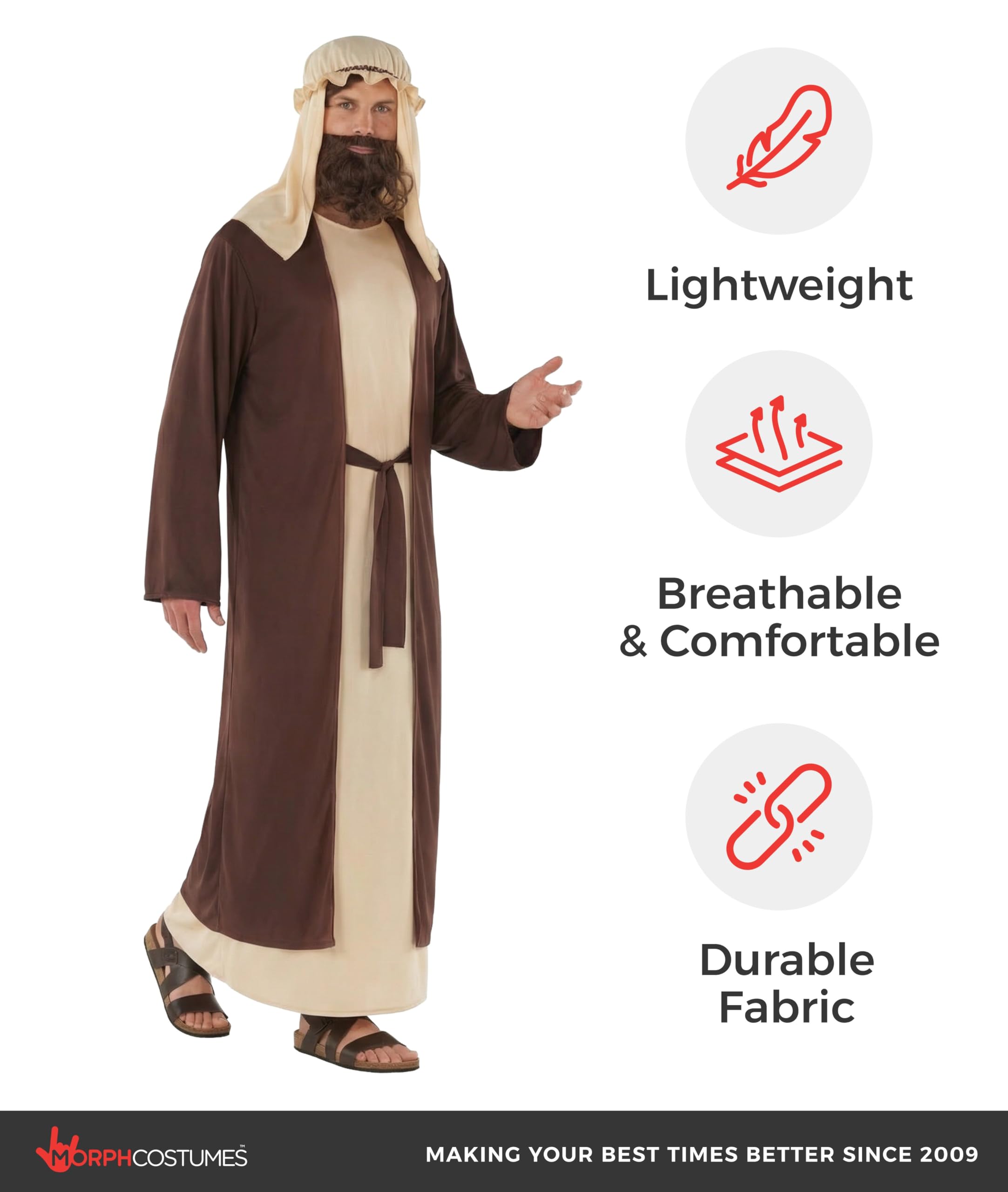 Morph Joseph Costume Adult, Jesus Costume, Shepherd Costumes, Wise Man Outfit, Wiseman Outfit,Nativity Costumes For Adults - Image 7