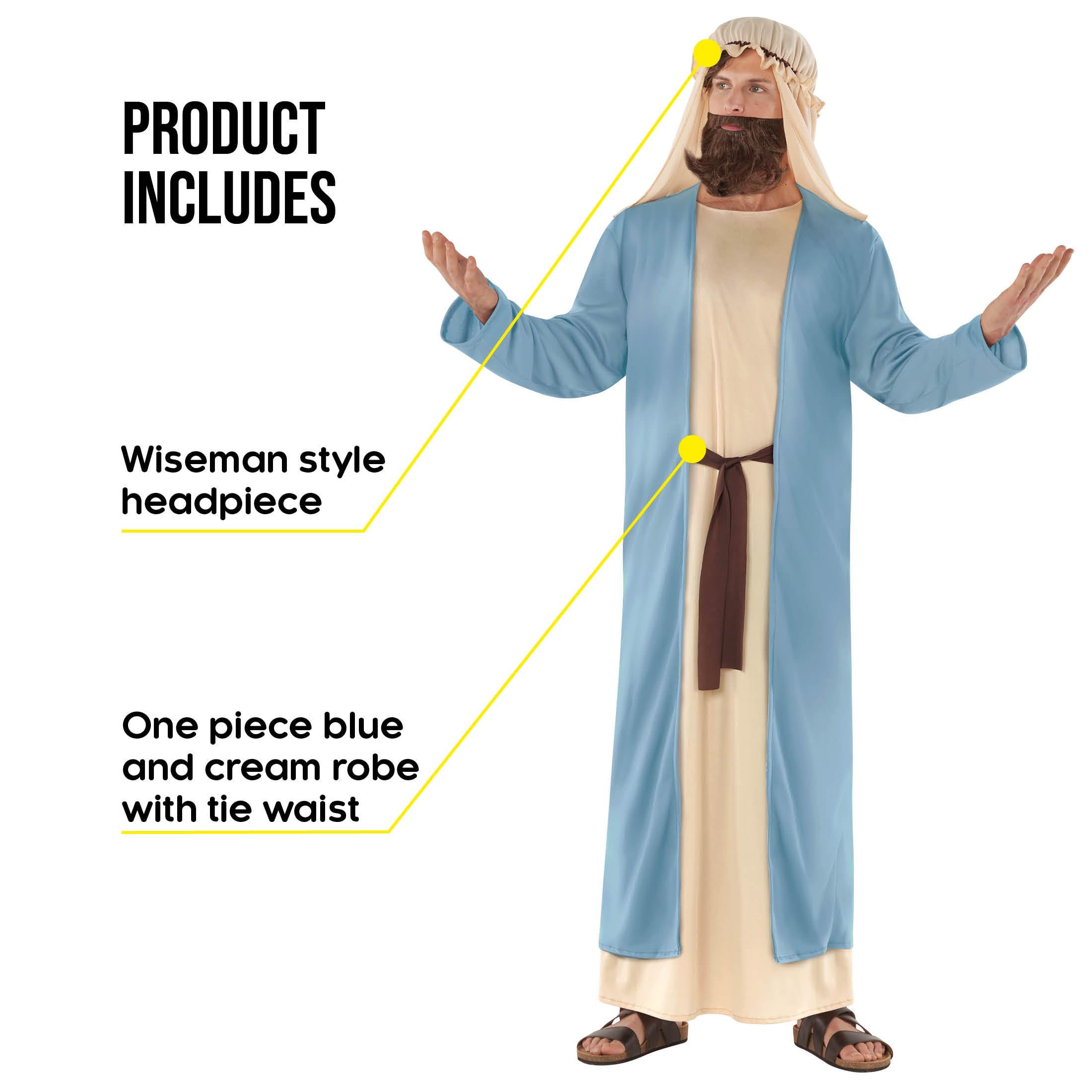 Morph Joseph Costume Adult, Jesus Costume, Shepherd Costumes, Wise Man Outfit, Wiseman Outfit,Nativity Costumes For Adults - Image 2