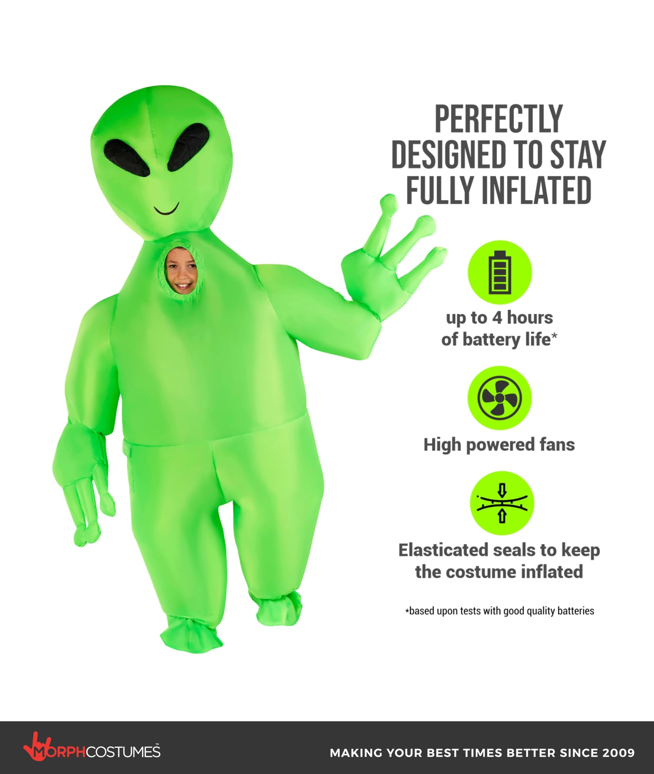Morph Kids Alien Inflatable Costume, Alien Costume Kids, Blow Up Costumes for Kid, Boys Inflatable Costumes - Image 2