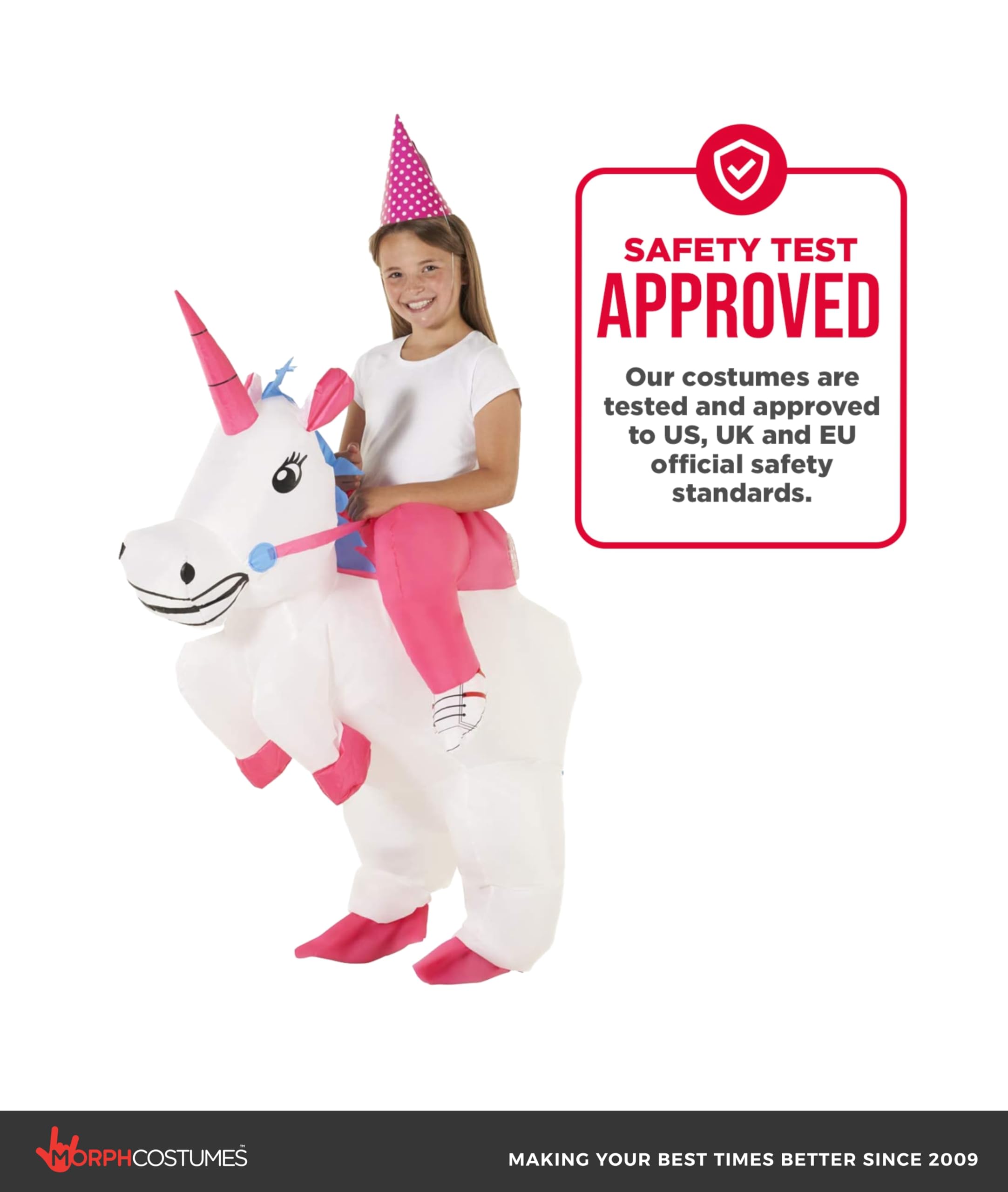 Morph Kids Inflatable Unicorn Costume for Halloween, Blow Up Unicorn Outfit for Boys and Girls, Fun Dress-Up Party - Image 3