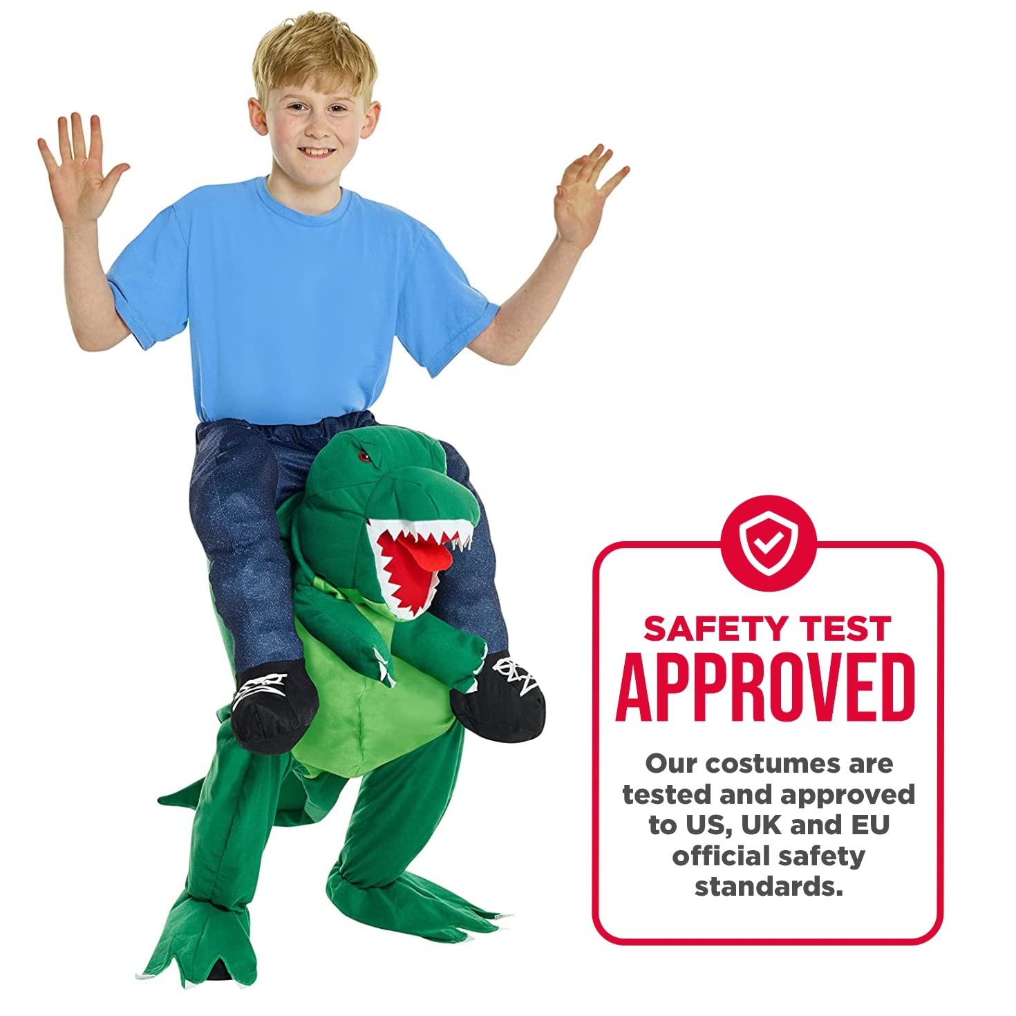 Morph Kids Piggyback Dinosaur Ride On T-Rex Childs Costume Illusion Fancy Dress Up - Image 6