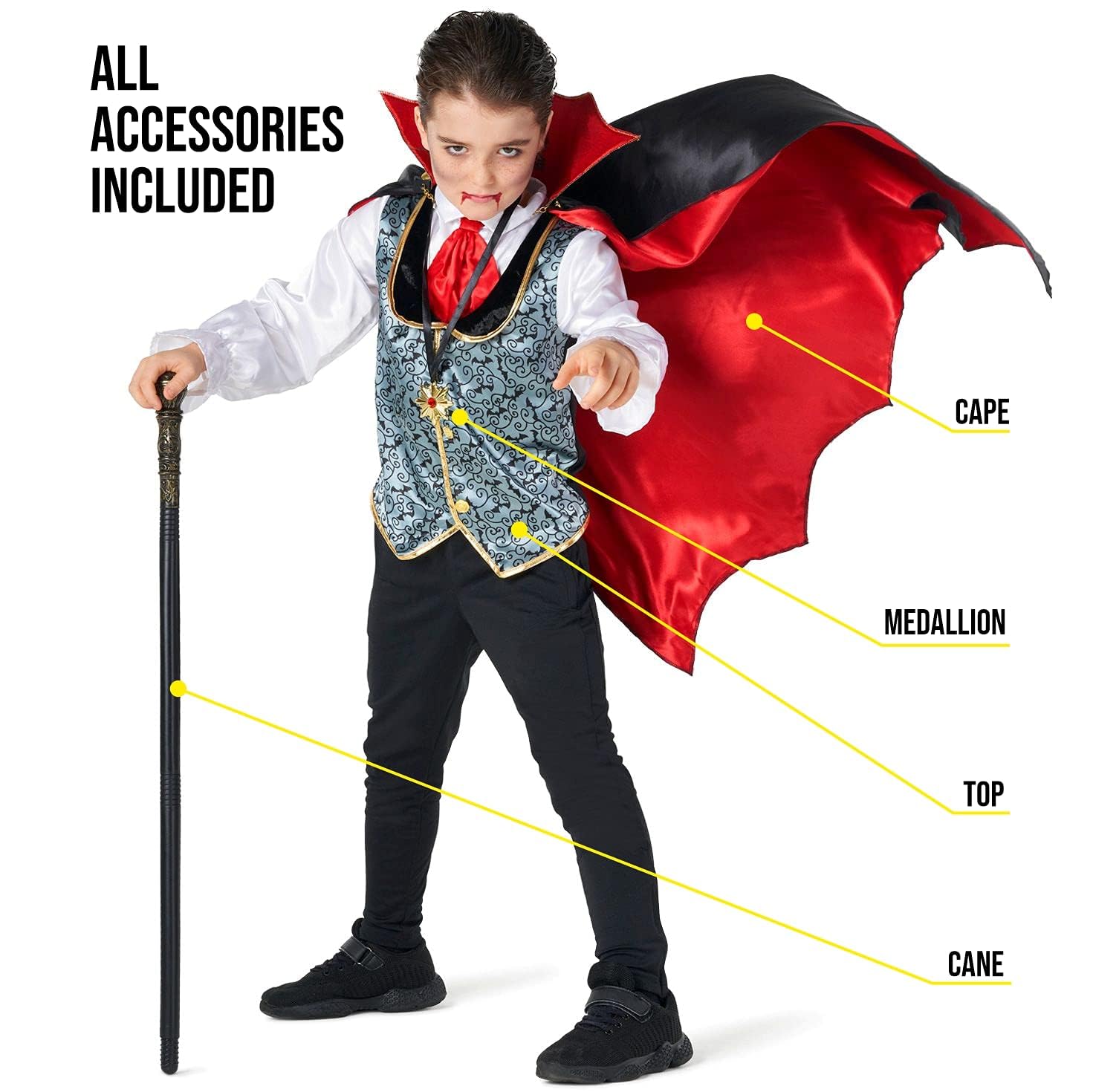 Morph Kids Vampire Costume Boys, Kids Vampire Costume, Toddlers Vampires Costumes, Scary Outfits for Boys - Image 3