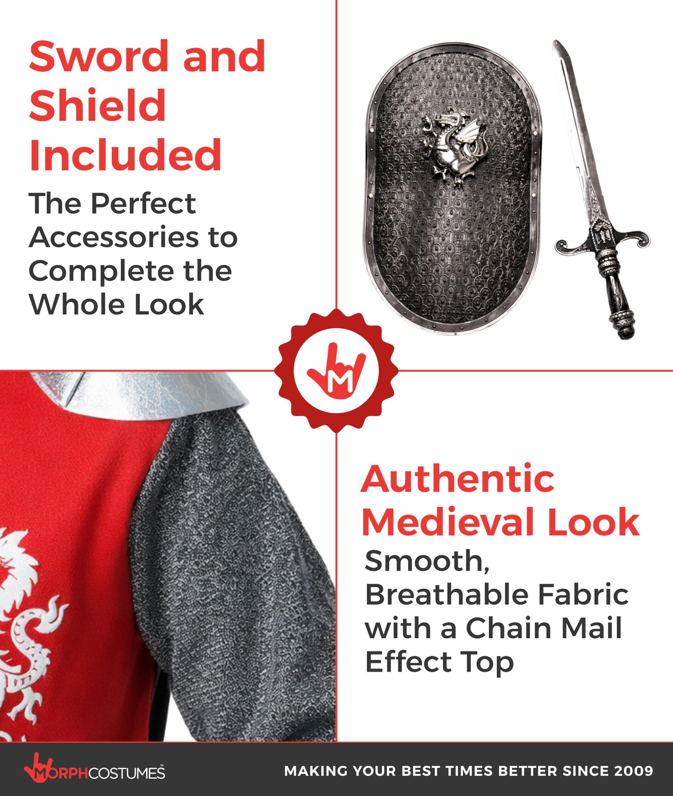 Morph Knight Costume Kids, Knight Costume for Boys, Child Knights Costumes, Medieval Knights Costumes Kids - Image 3