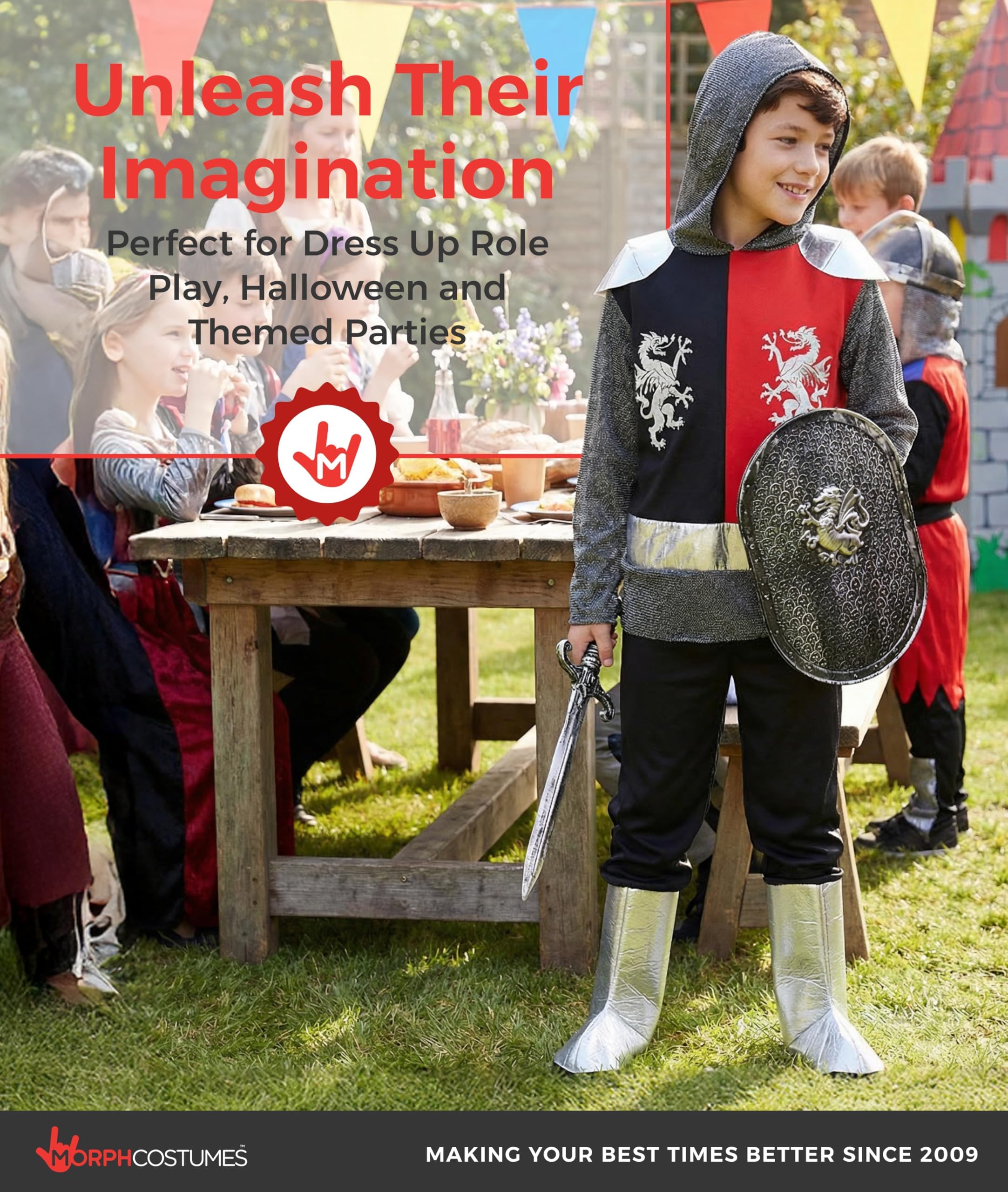 Morph Knight Costume Kids, Knight Costume for Boys, Child Knights Costumes, Medieval Knights Costumes Kids - Image 6