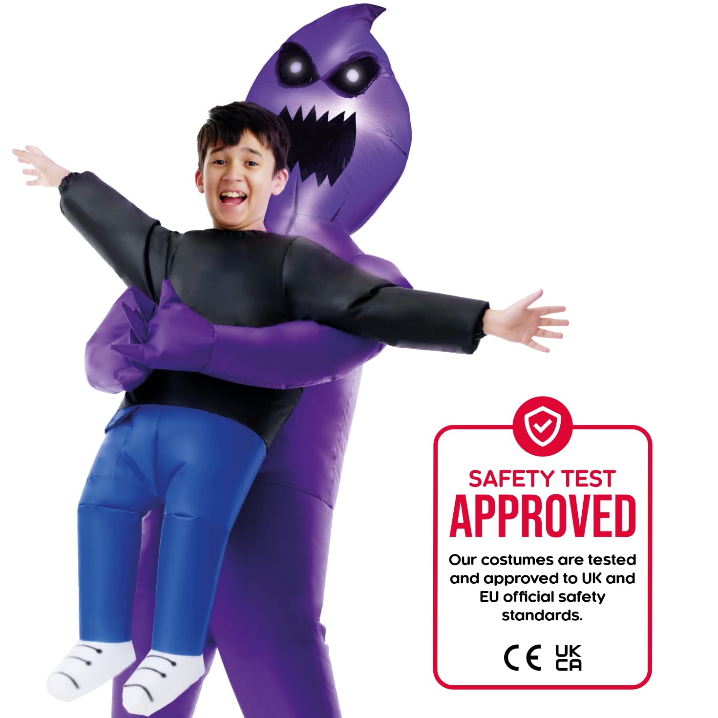 Morph Light Up Ghoul Costume Kids, Inflatable Alien Pick Me Up Kid Costume, Boys Inflatable Costumes, Blow Up Costumes for Kids - Image 5