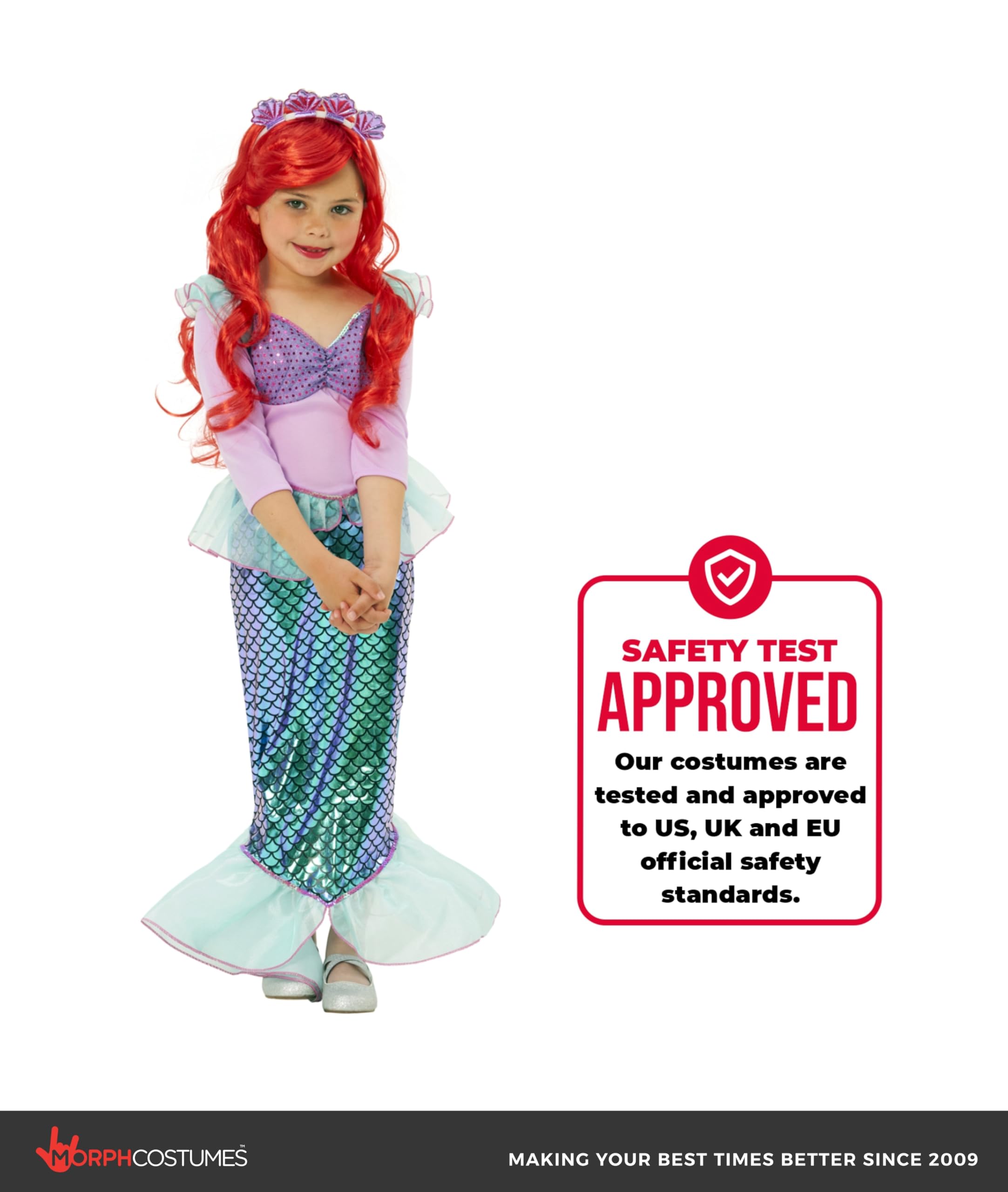 Morph Little Mermaid Costume For Girls, Little Mermaid Dress, Girls Halloween Costume, Halloween Costumes For Kids - Image 4