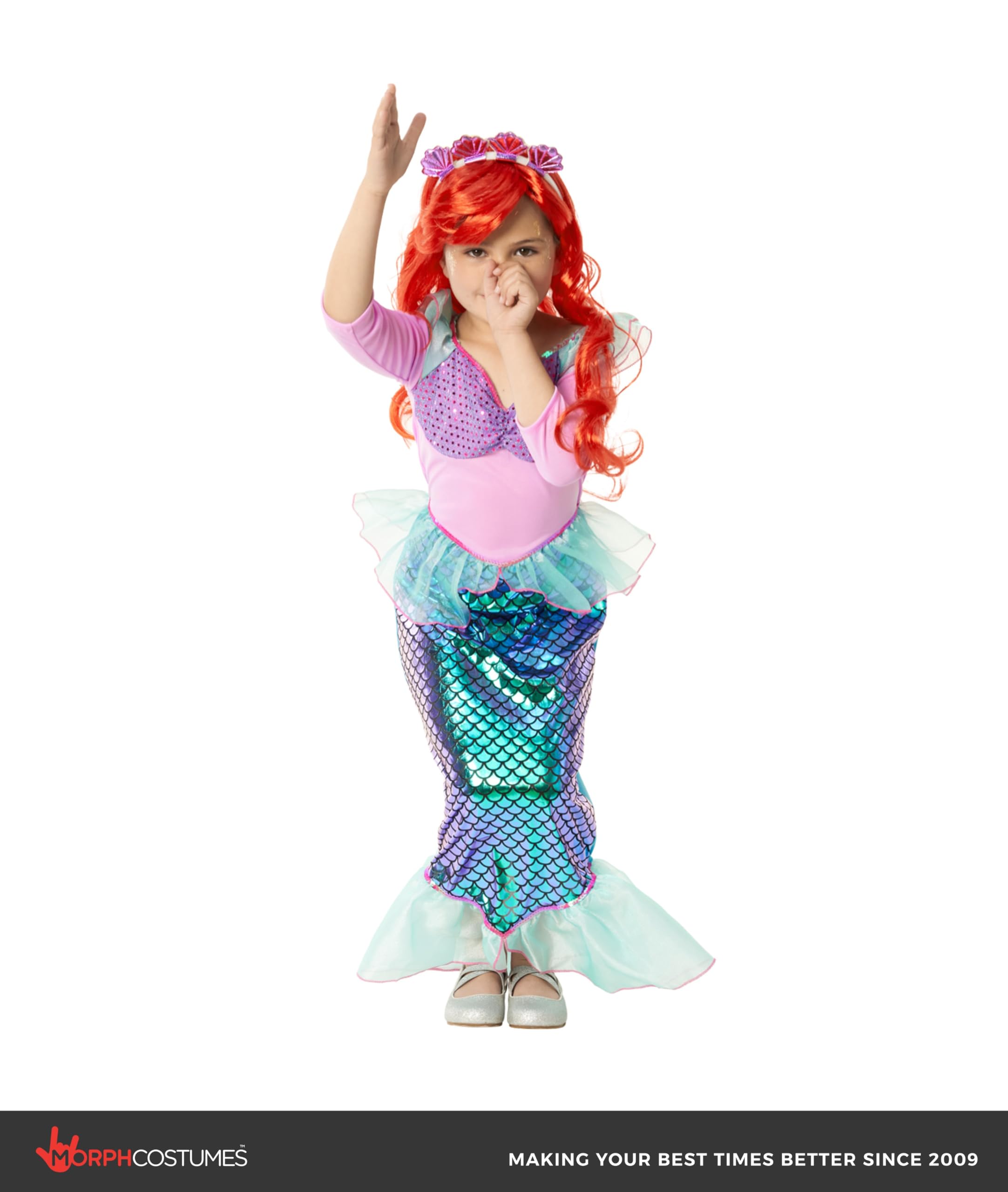 Morph Little Mermaid Costume For Girls, Little Mermaid Dress, Girls Halloween Costume, Halloween Costumes For Kids - Image 5