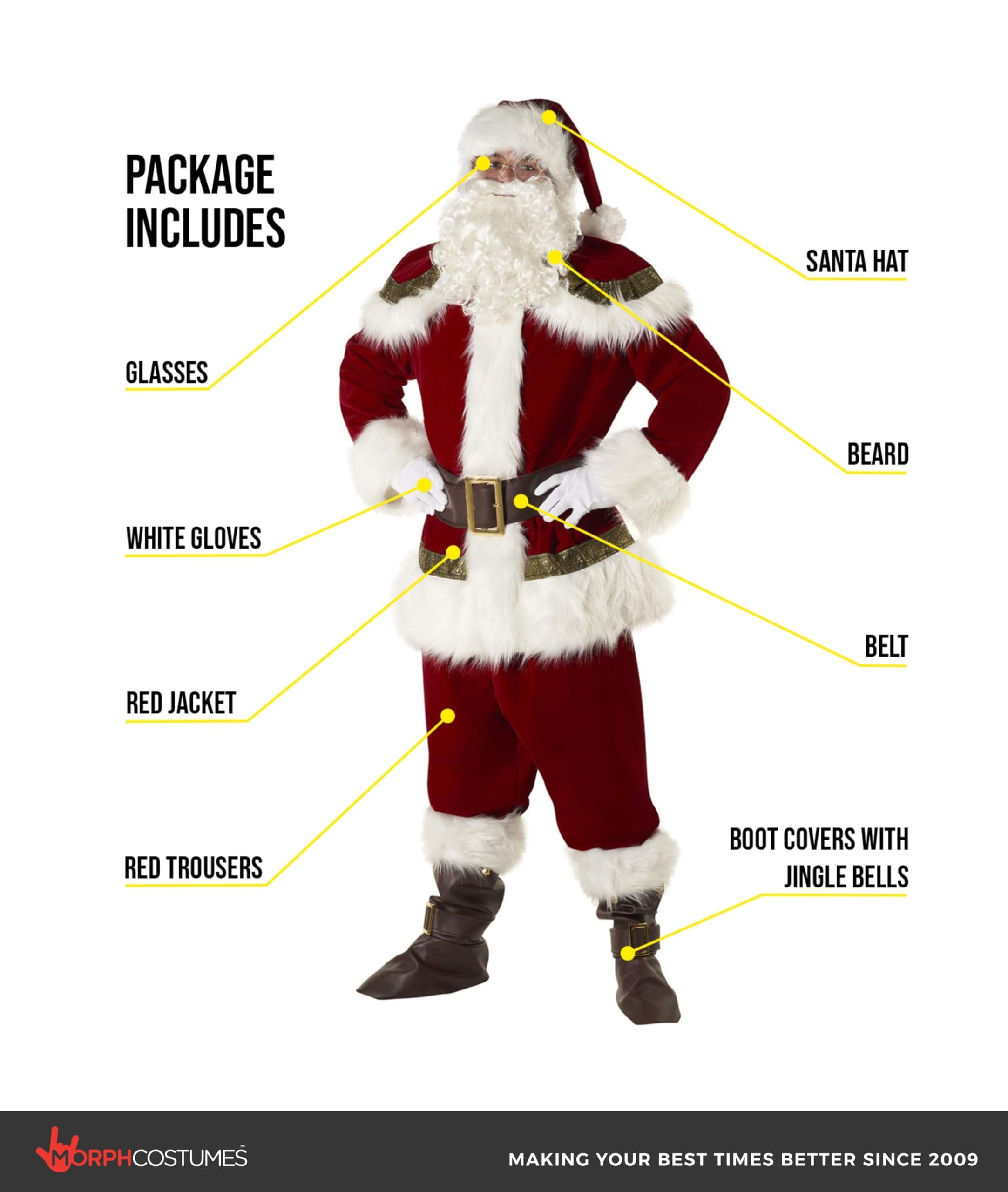 Morph Luxury Santa Costume, Santa Claus Costume for Men, Christmas Suit for Men, Christmas Costumes Adults - Image 2