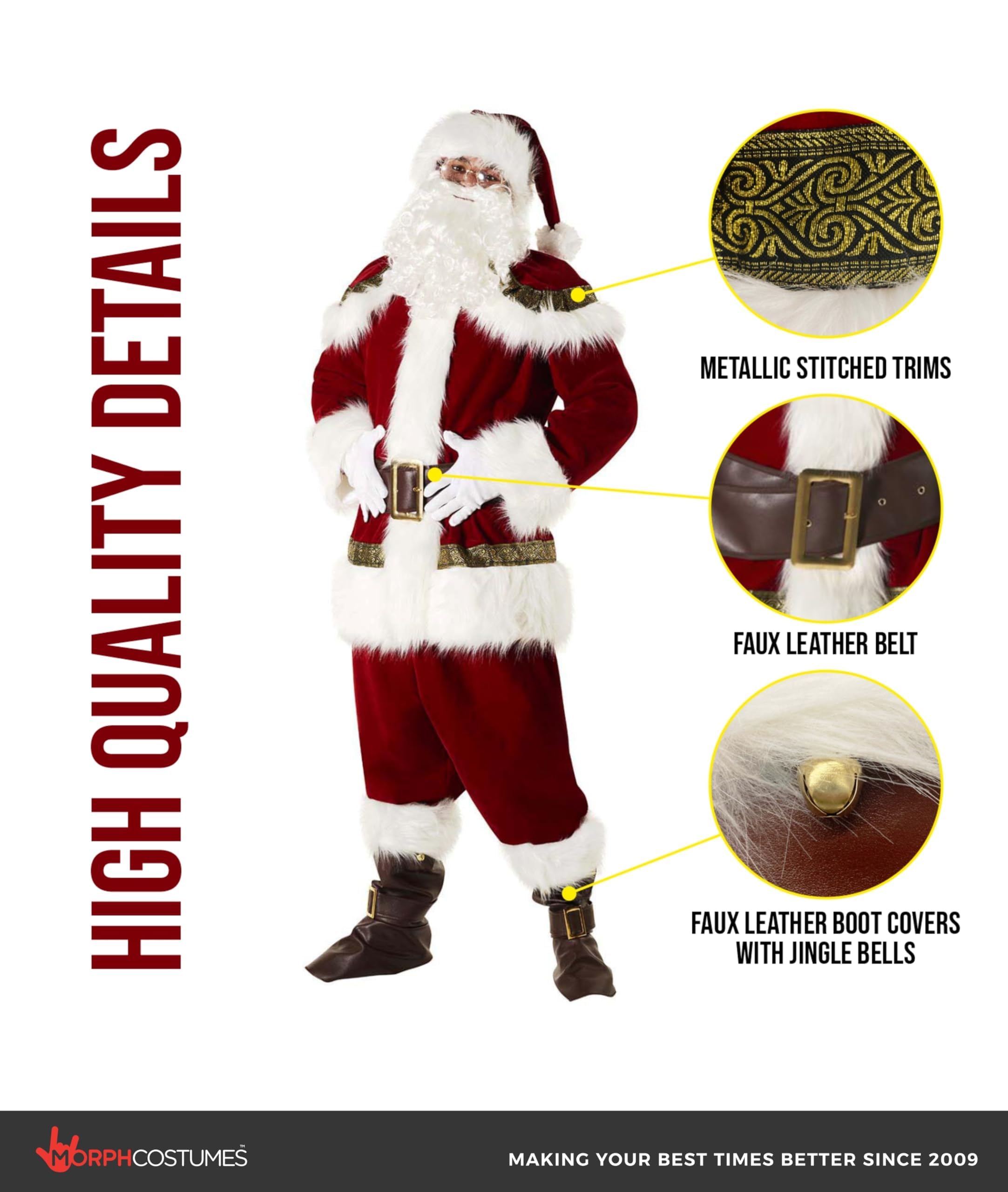 Morph Luxury Santa Costume, Santa Claus Costume for Men, Christmas Suit for Men, Christmas Costumes Adults - Image 4