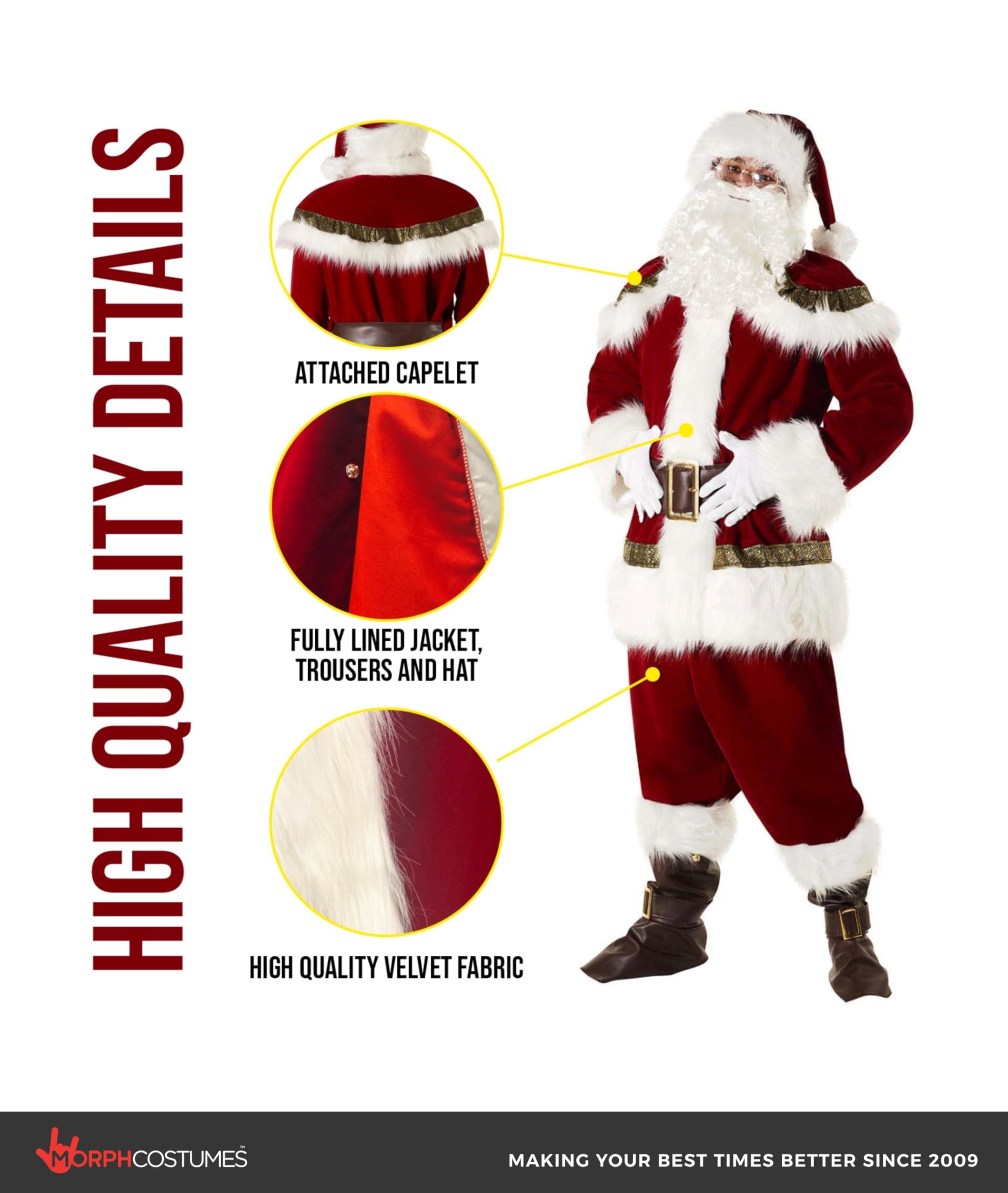 Morph Luxury Santa Costume, Santa Claus Costume for Men, Christmas Suit for Men, Christmas Costumes Adults - Image 5