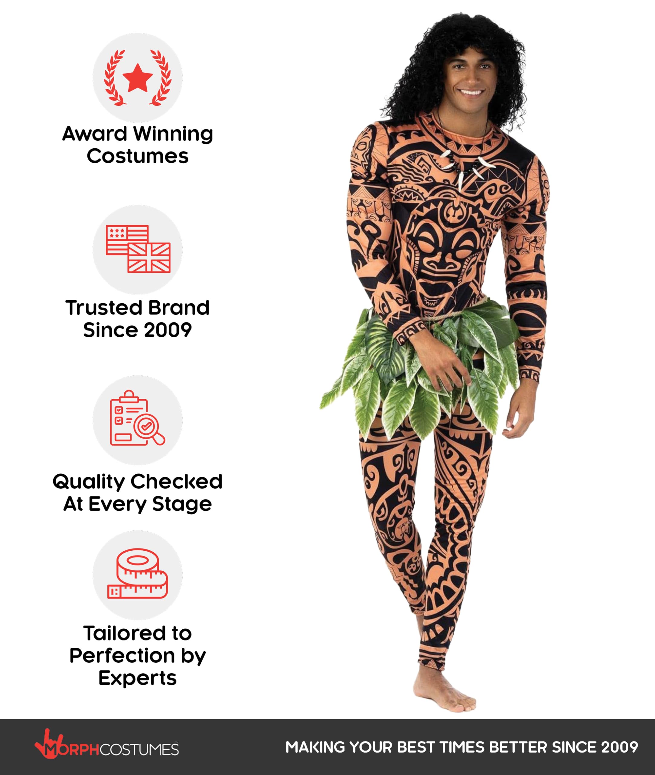 Morph Maui Costume for Men, Hawaiian Tattoo Costumes, Maui Costume Adult, Fancy Dress For Adults, Adult Halloween Costumes - Image 3