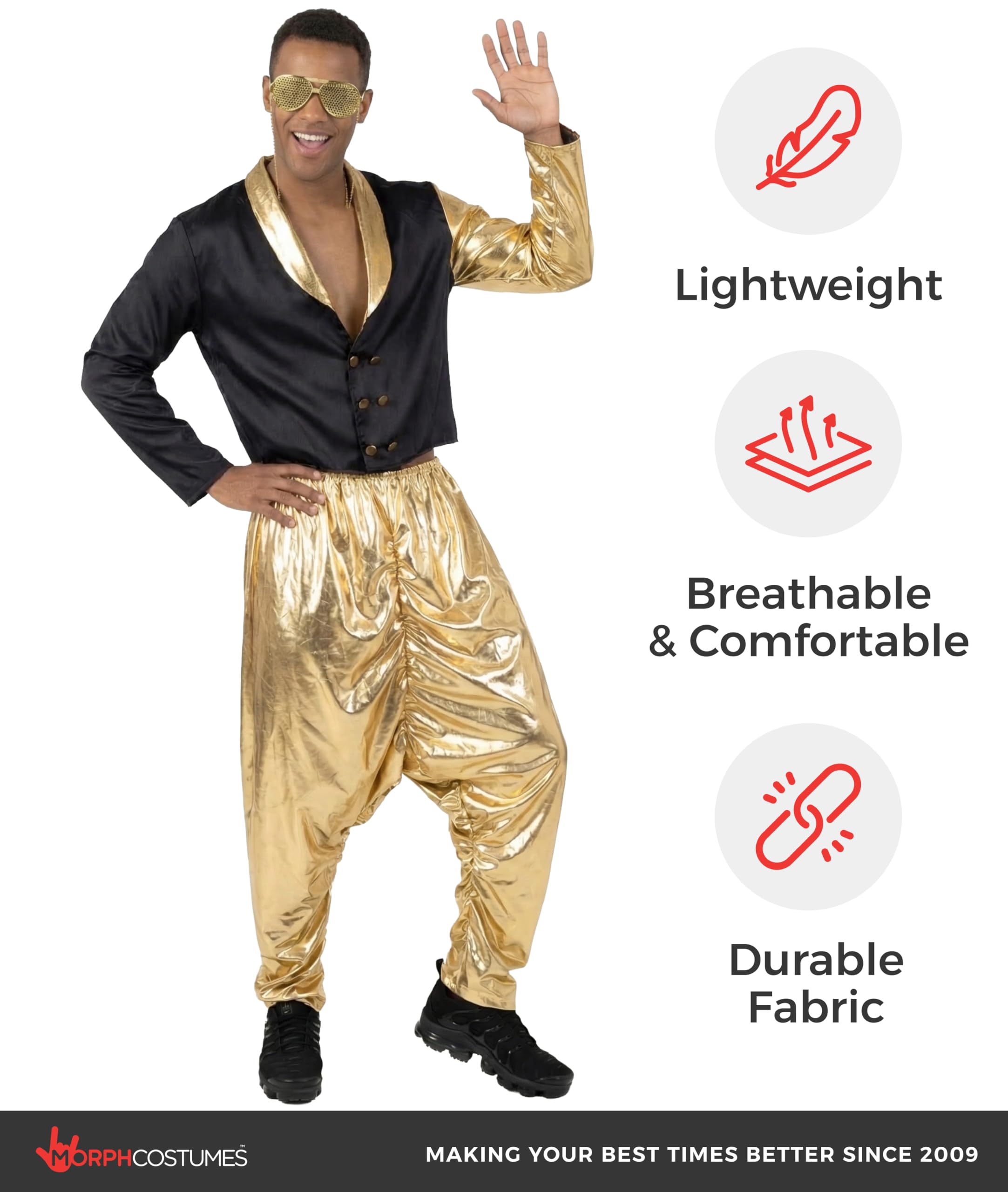 Morph Mc Hammer Costume Men, Mc Hammer Pants, 80s Costumes for Men, 90s Costumes for Mens - Image 4