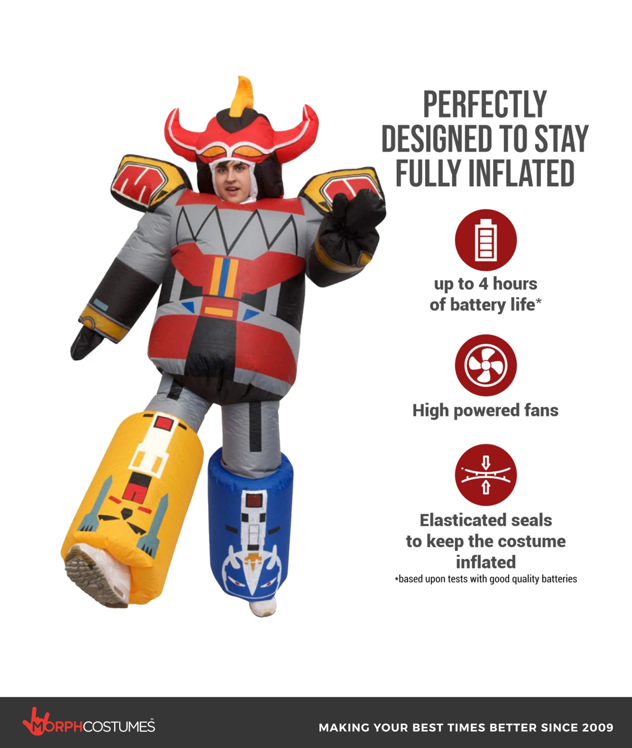 Morph Megazord Costume Adult, Inflatable Megazord Costumes, Mens Inflatable Costume, Blow Up Costumes for Adults - Image 2