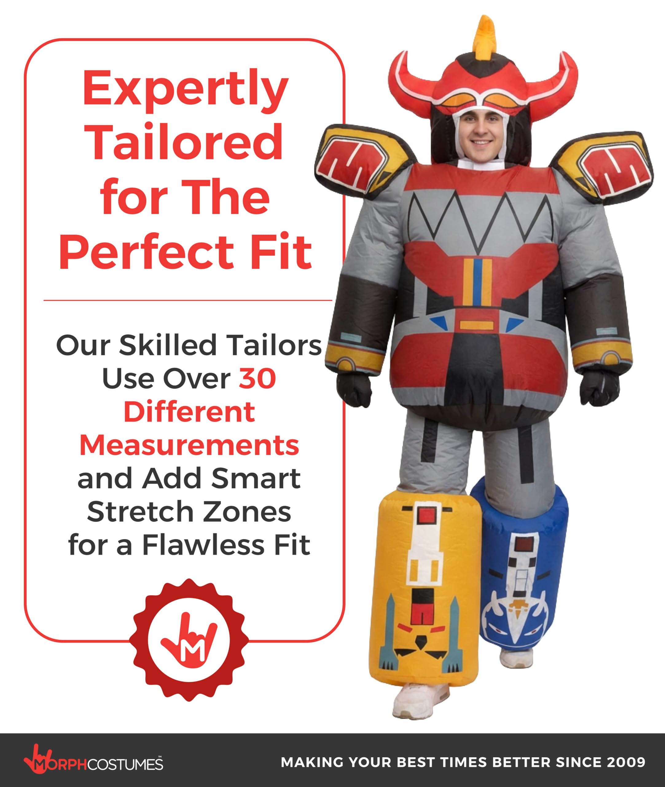 Morph Megazord Costume Adult, Inflatable Megazord Costumes, Mens Inflatable Costume, Blow Up Costumes for Adults - Image 4