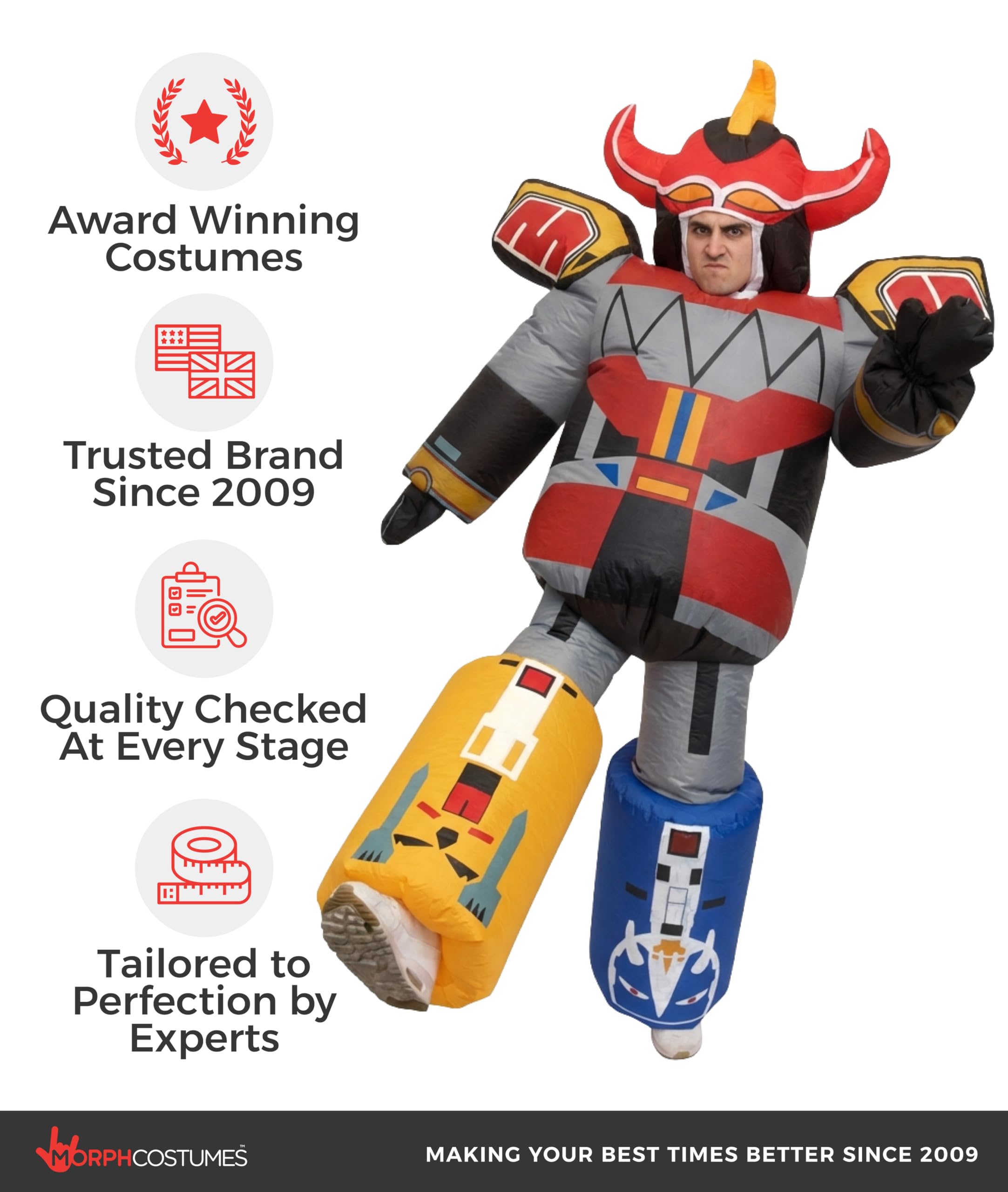 Morph Megazord Costume Adult, Inflatable Megazord Costumes, Mens Inflatable Costume, Blow Up Costumes for Adults - Image 5
