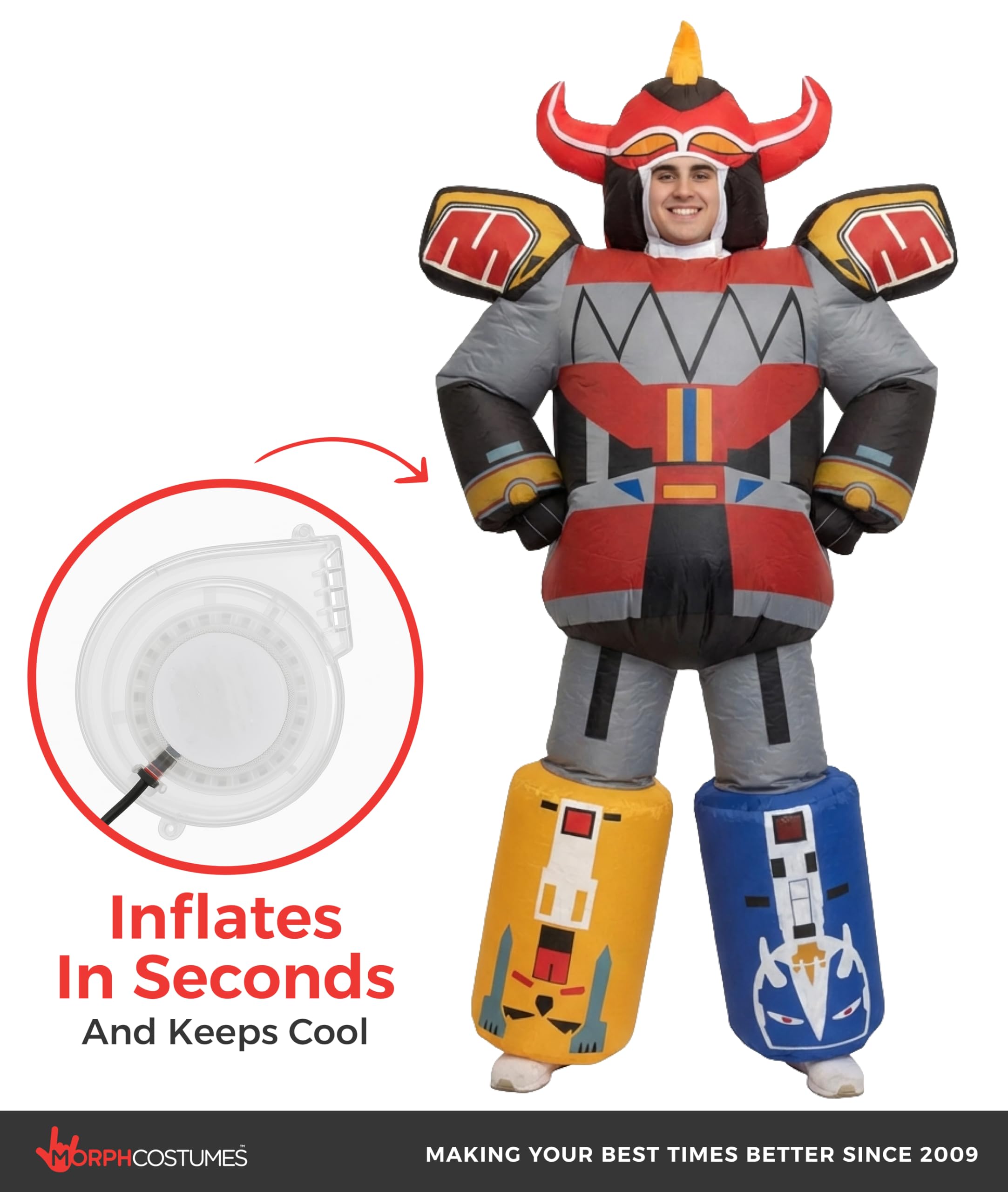 Morph Megazord Costume Adult, Inflatable Megazord Costumes, Mens Inflatable Costume, Blow Up Costumes for Adults - Image 7