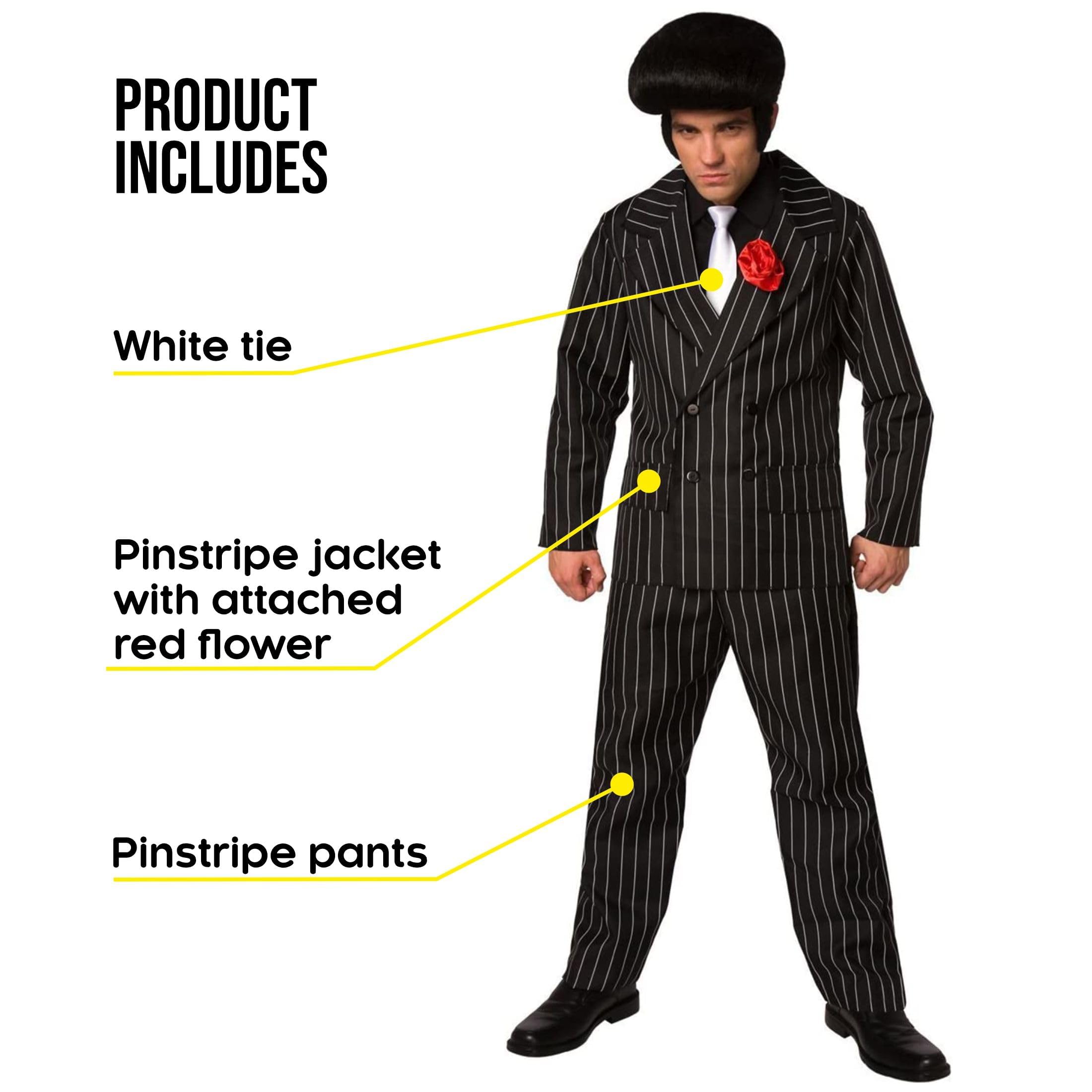 Morph Men's Gangster Costume, Men's 1920s Costume, Mens Mafia Outfit - Image 2