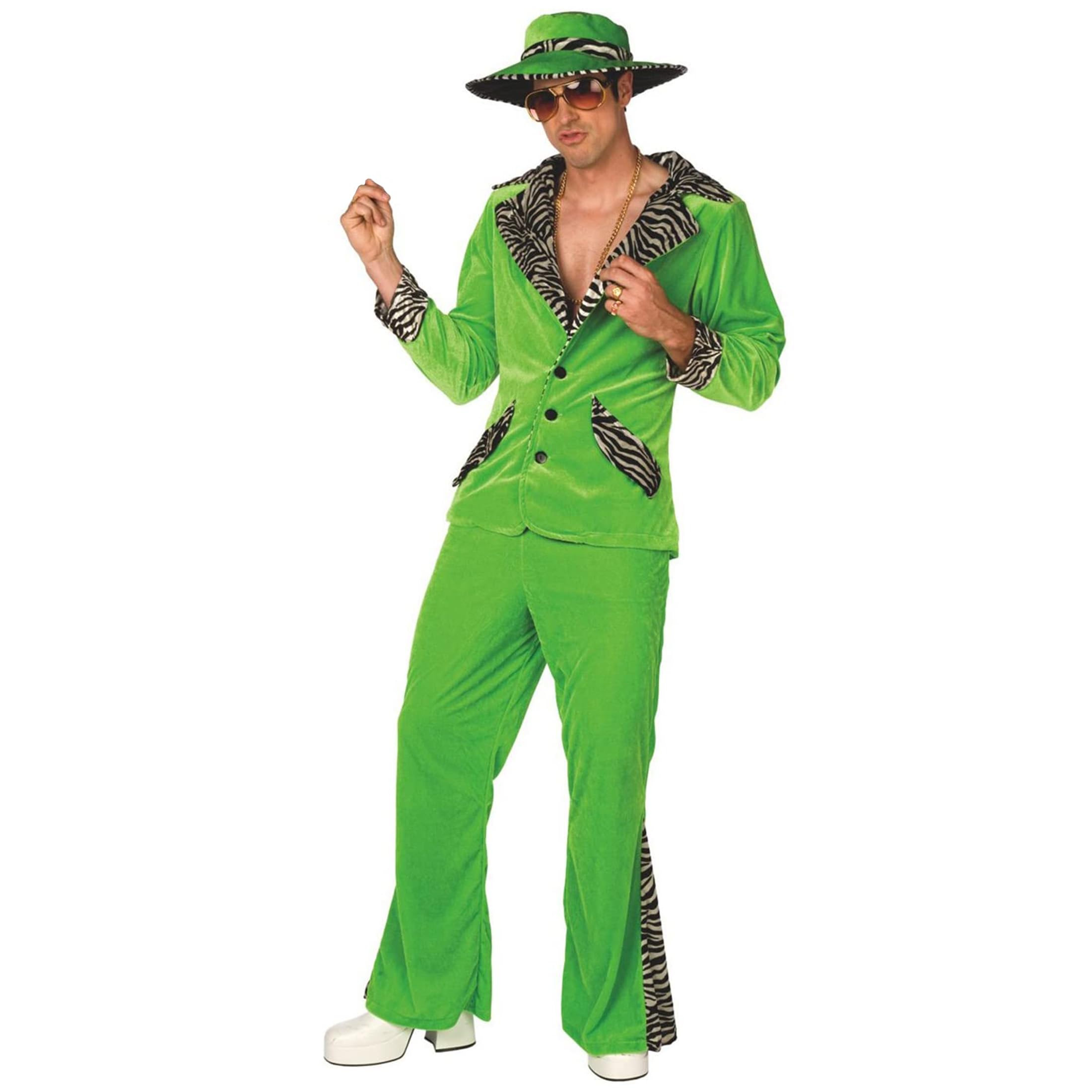 Morph Men's Green Pimp Costume, 70s Pimp Suit, Halloween Costume for Adult Men - Image 4