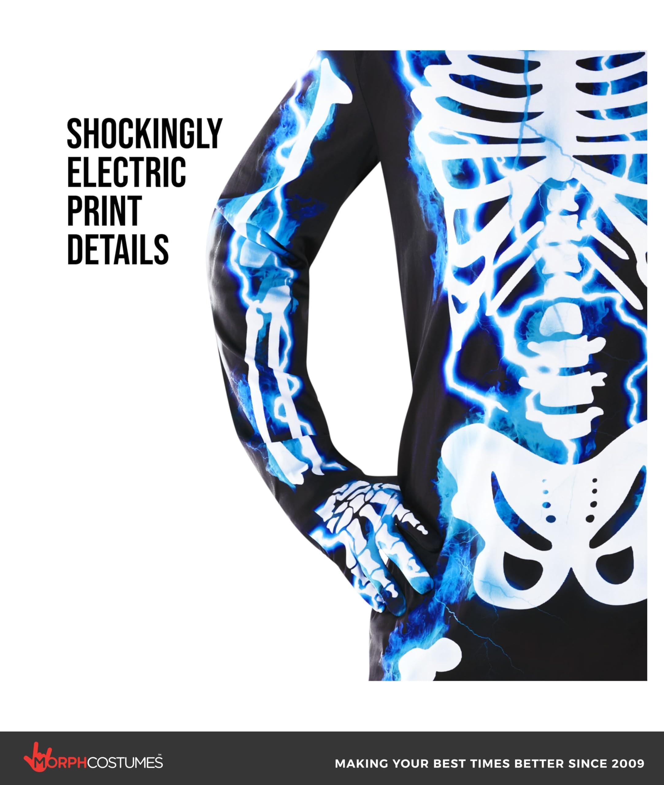 Morph Mens Skeleton Costume, Adult Skeleton Costume, Halloween Skeletons Suit Adults, Halloween Costumes for Men - Image 3