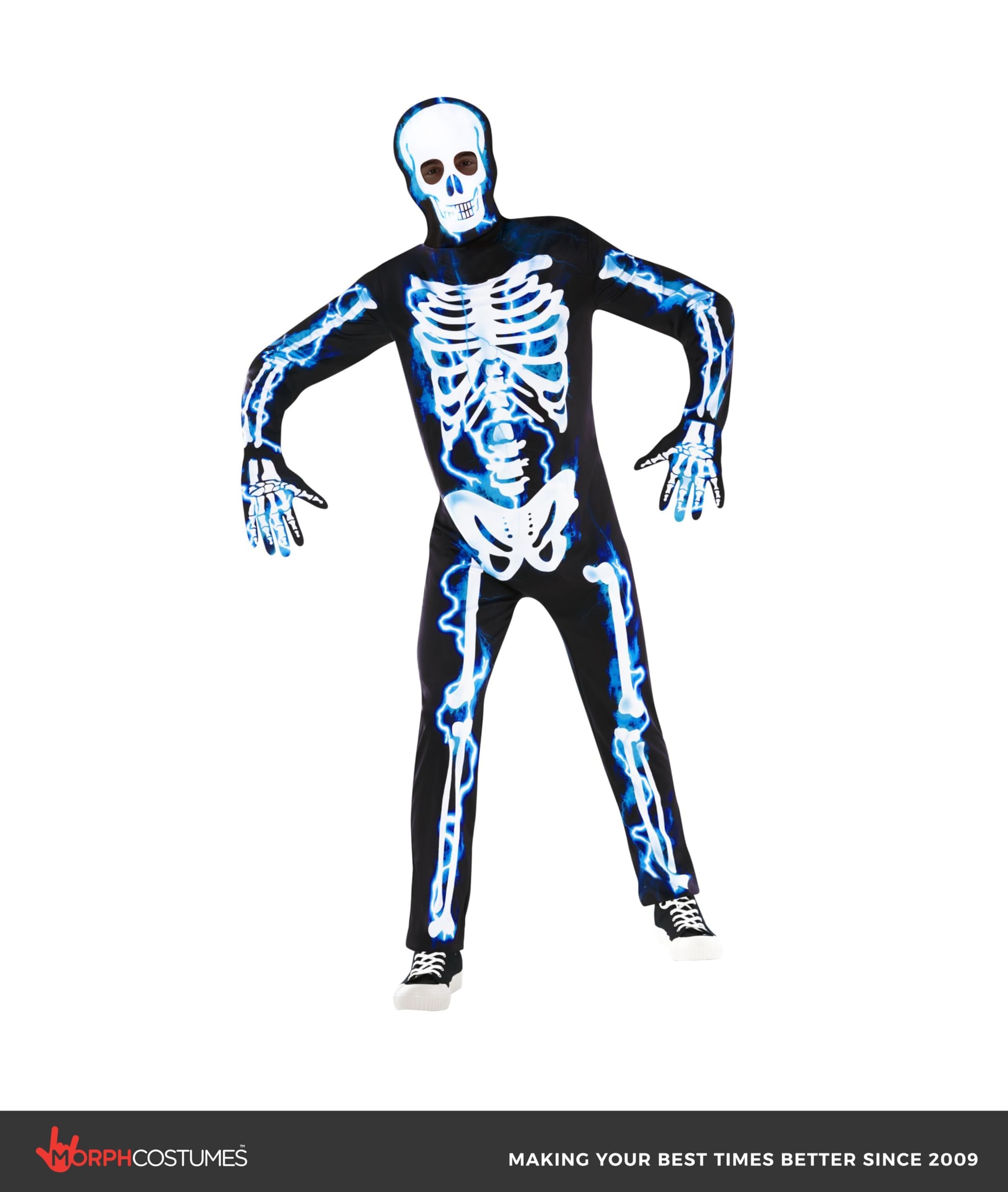 Morph Mens Skeleton Costume, Adult Skeleton Costume, Halloween Skeletons Suit Adults, Halloween Costumes for Men - Image 4