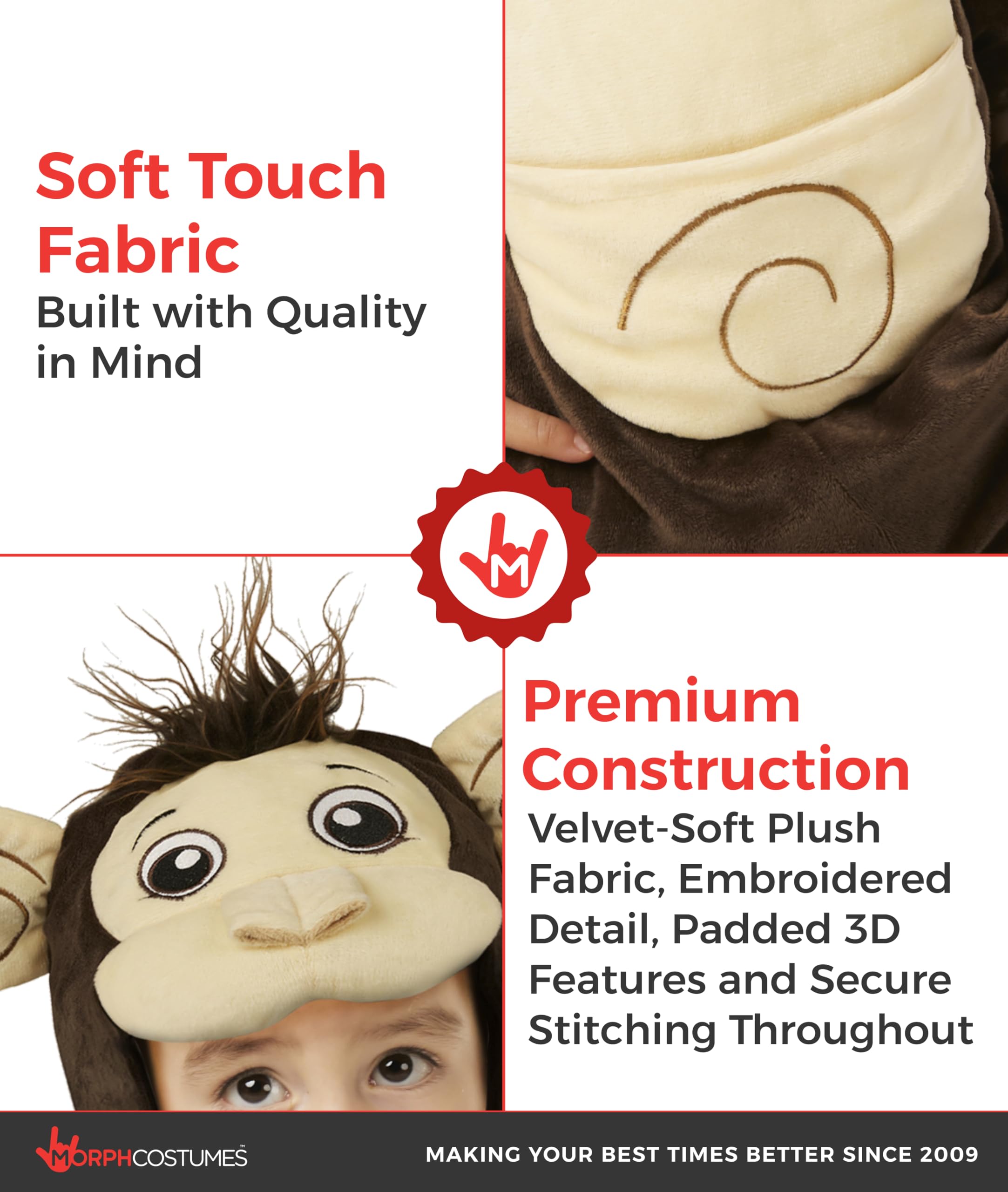 Morph Monkey Costume Kids, Monkey Costume Toddler, Baby Halloween Costumes, Kids Halloween Costumes - Image 3