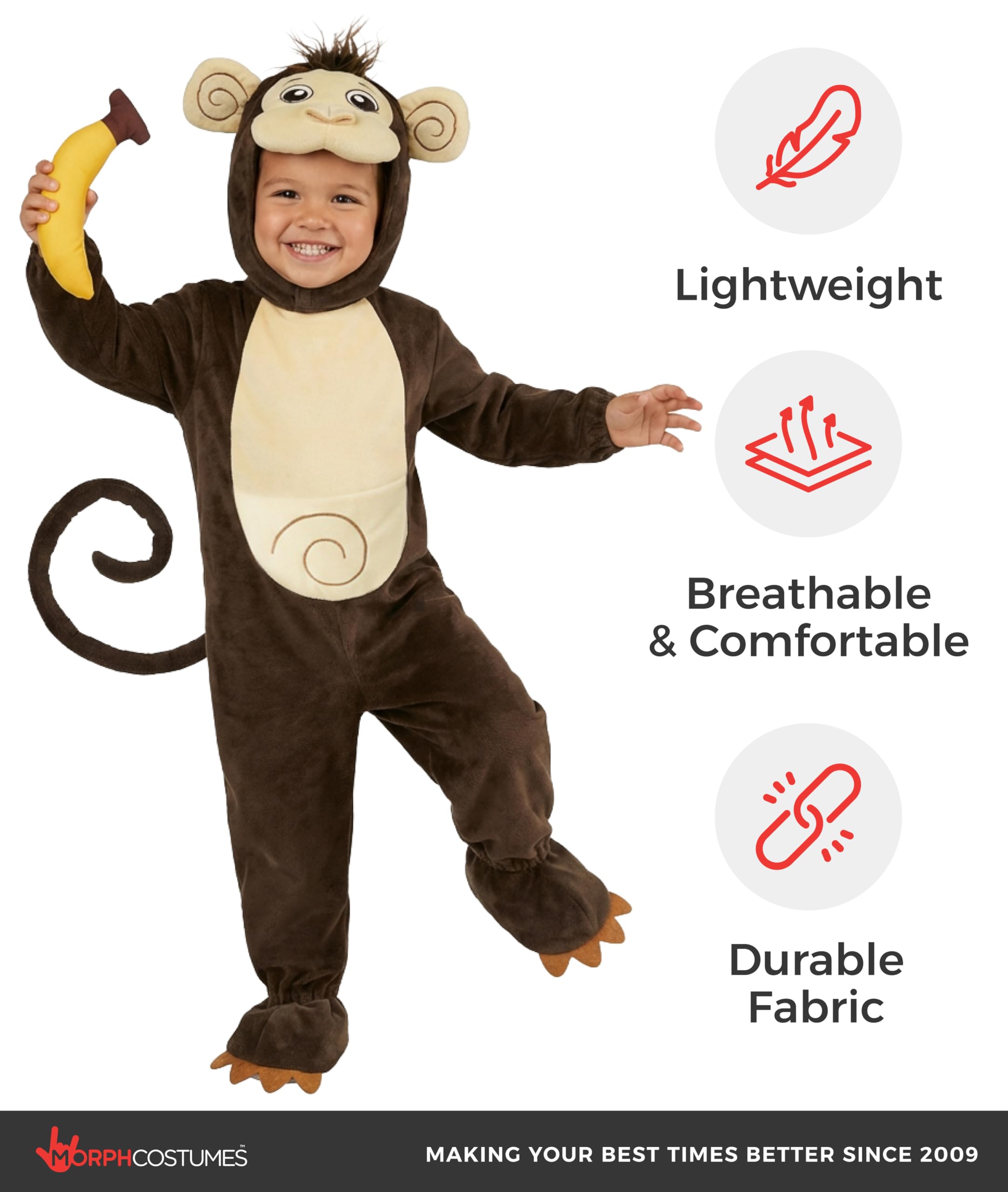 Morph Monkey Costume Kids, Monkey Costume Toddler, Baby Halloween Costumes, Kids Halloween Costumes - Image 4