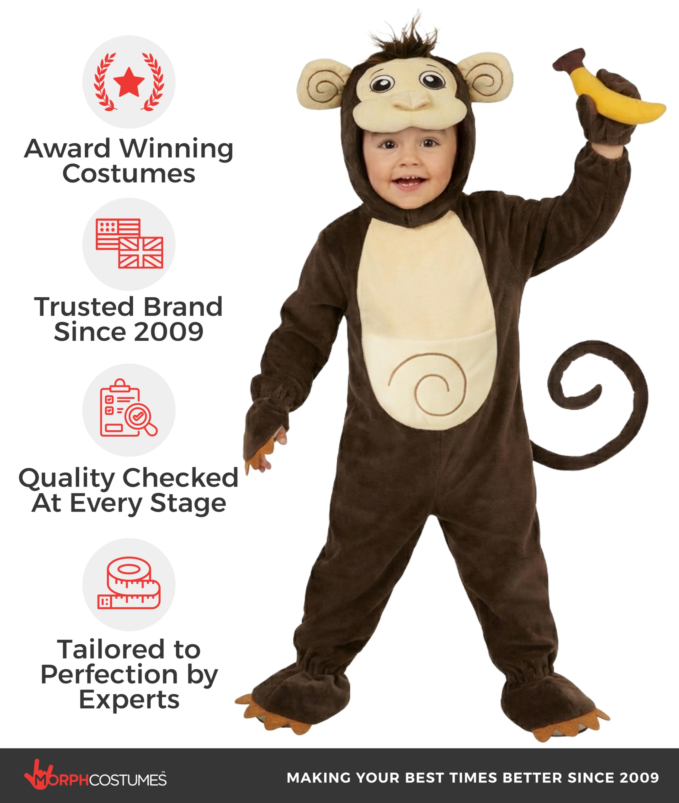Morph Monkey Costume Kids, Monkey Costume Toddler, Baby Halloween Costumes, Kids Halloween Costumes - Image 5