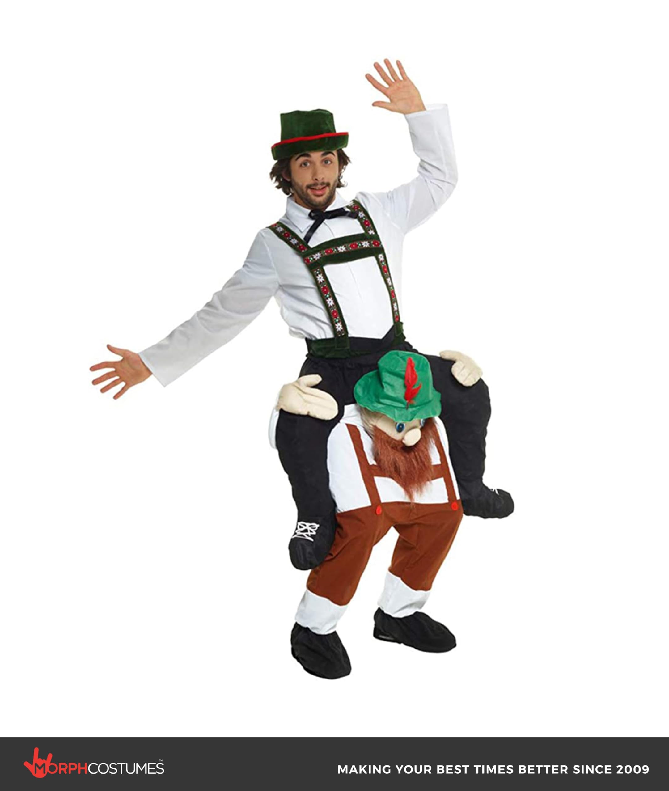 Morph Oktoberfest Costume for Men, German Beer Costume Men, Oktoberfest Piggyback Costume, Beer Halloween Costumes for Men - Image 2