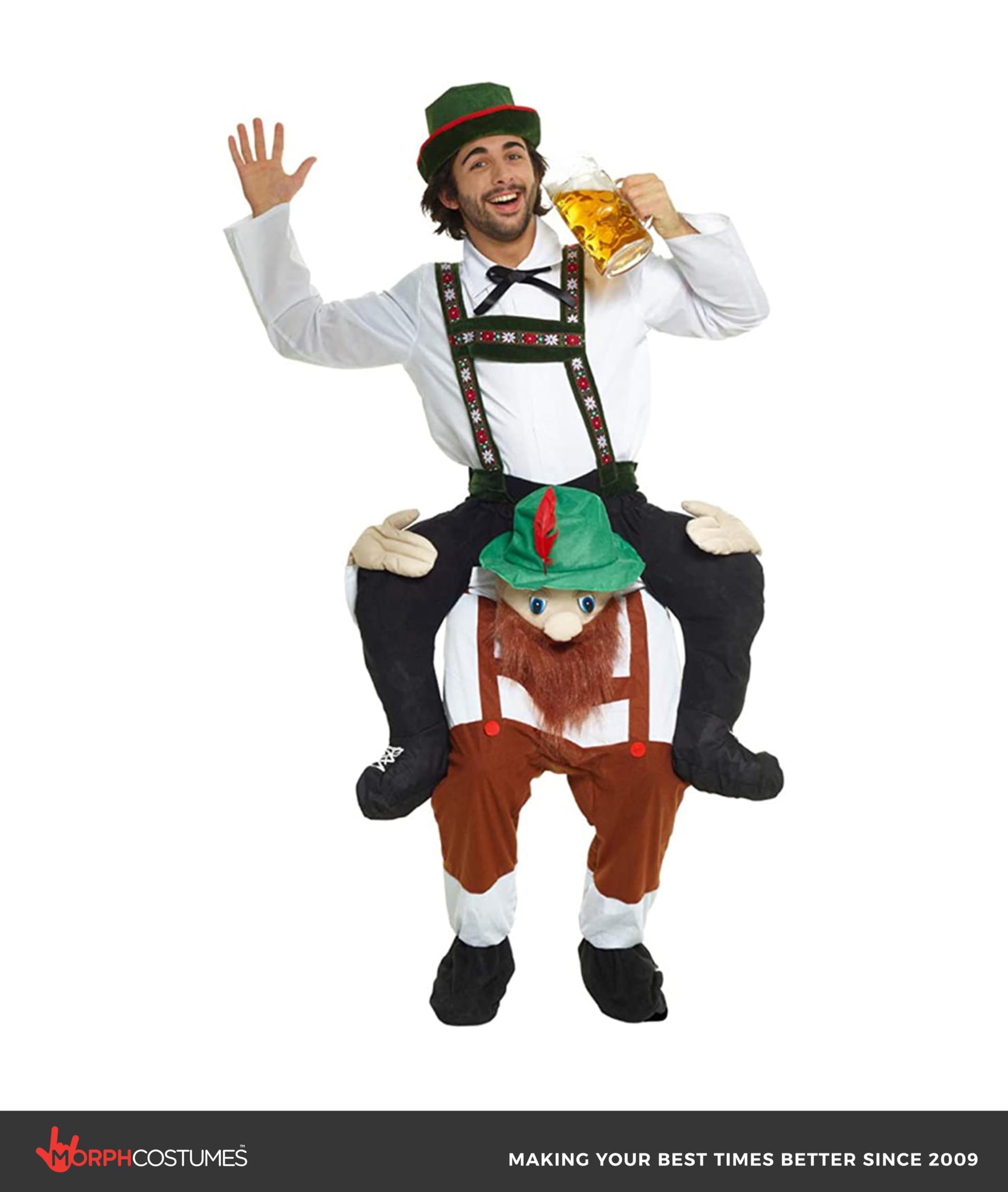 Morph Oktoberfest Costume for Men, German Beer Costume Men, Oktoberfest Piggyback Costume, Beer Halloween Costumes for Men - Image 4
