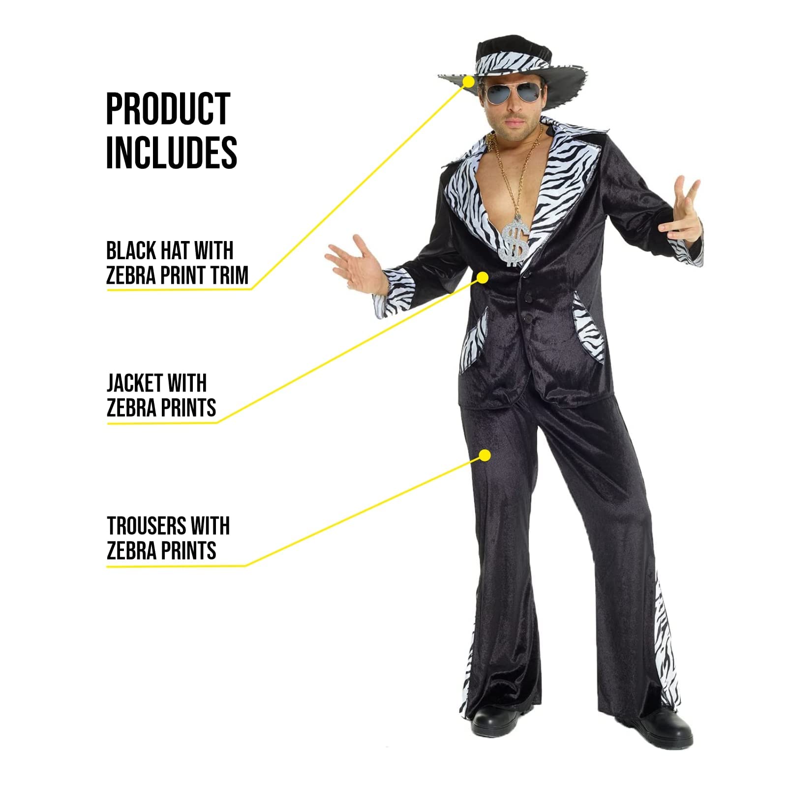Morph Pimp Costume For Men, Pimp Suits For Men, Pimp Coat, 70s Suit for Men - Image 7