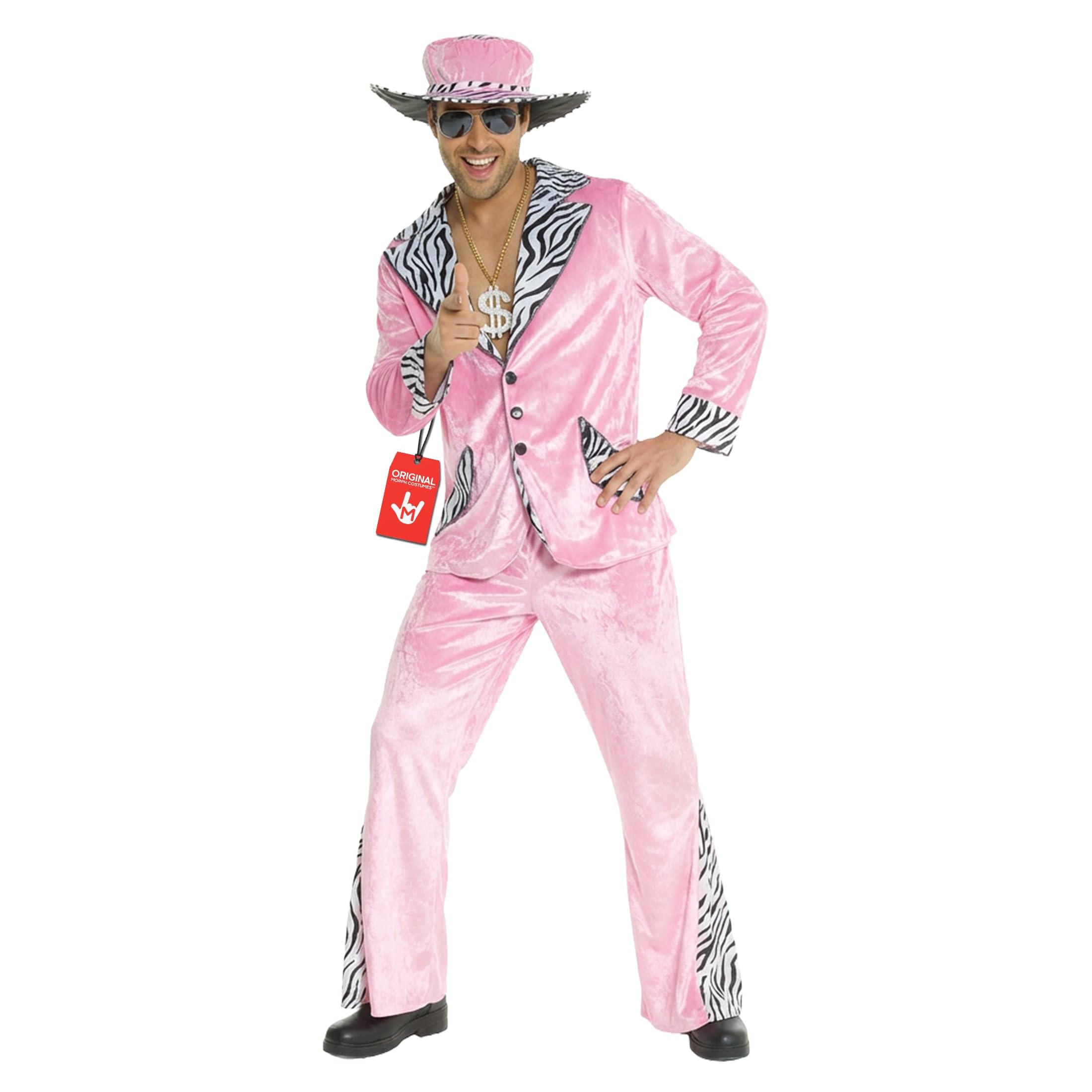 Morph Pink Pimp Costume For Men, 70s Pimp Suit Costumes, Mens Pimp Costume - Image 5