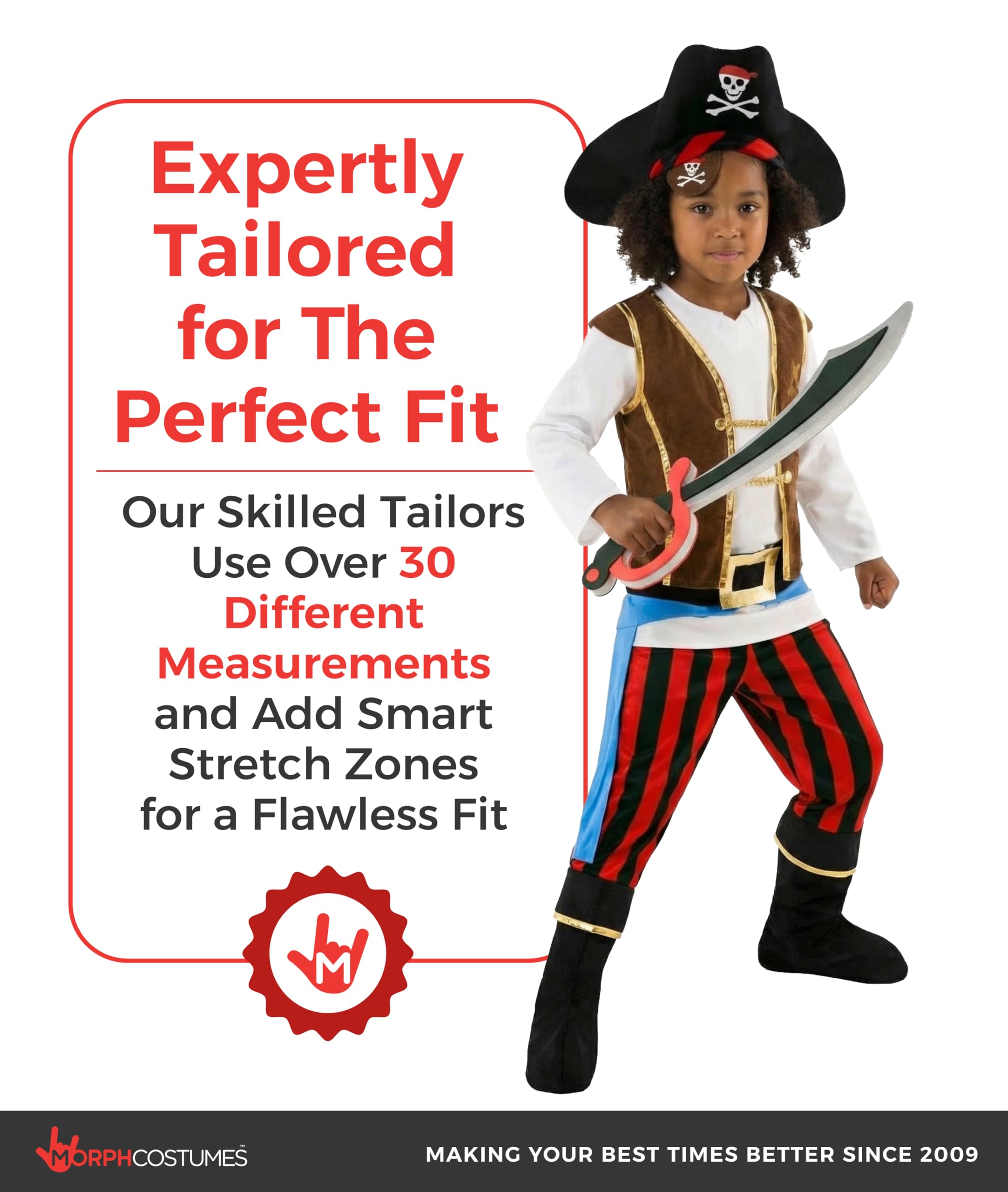 Morph Pirate Costume for Kids, Boys Pirate Costume, Toddler Boy Sea Captain Outfit, Toddlers Halloween Costume Kids - Image 4