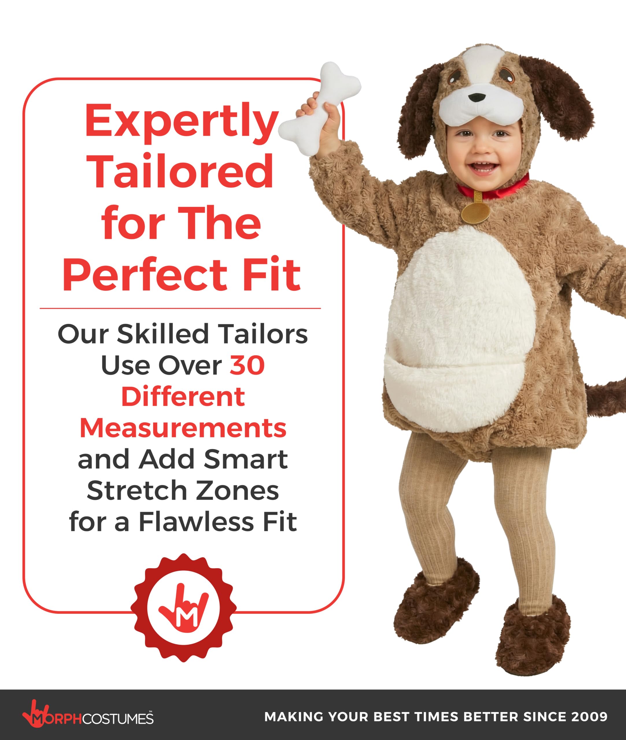 Morph Plush Puppy Dog Costume for Toddlers, Unisex Puppy Outfit, Animal Dress Up Kids, Cute Toddlers Halloween Costume - Image 7