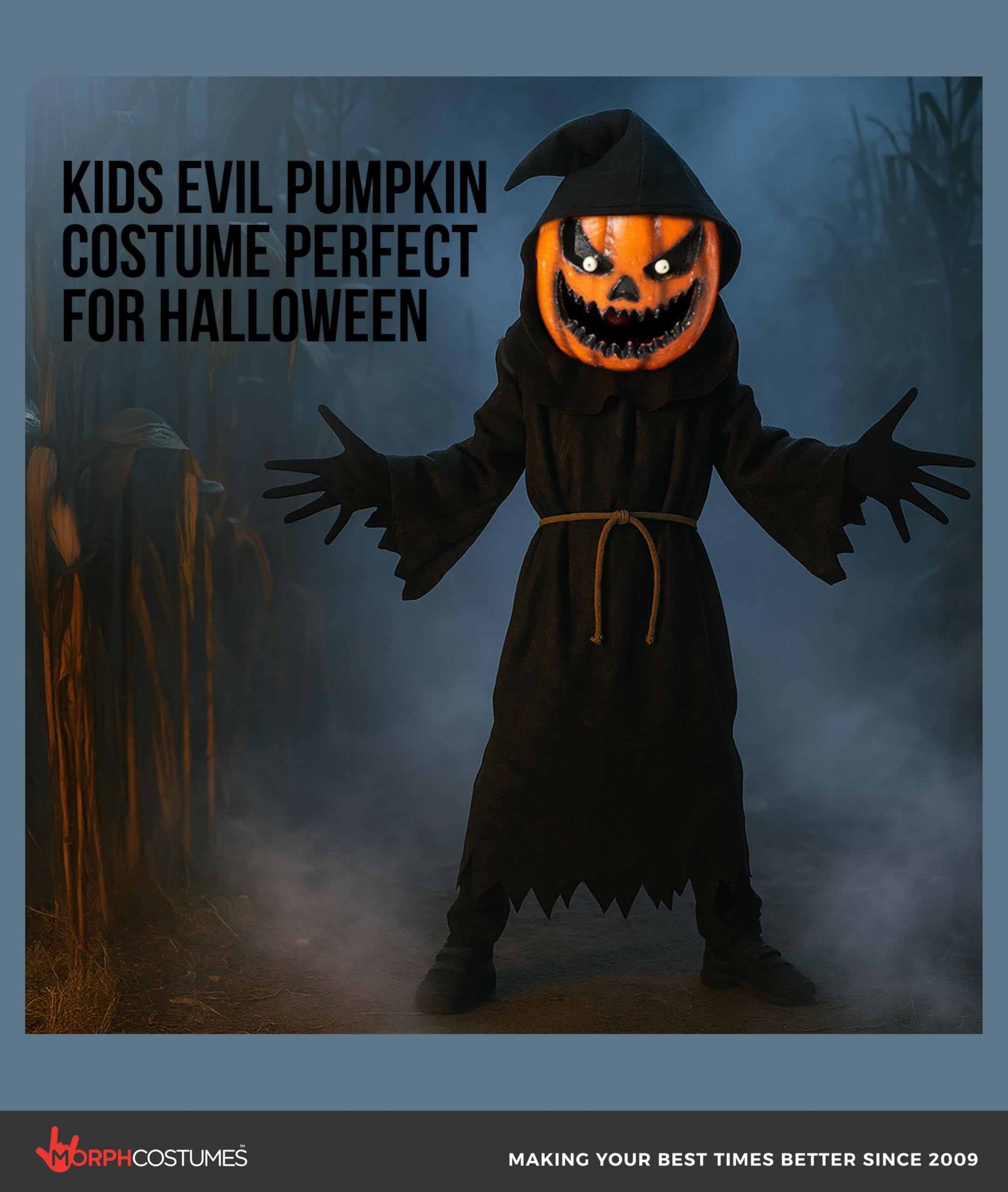 Morph Pumpkin Costume Kids, Pumpkin Grim Reaper Costume Kid, Halloween Costumes For Kids, Scary Halloween Costumes For Boys - Image 5