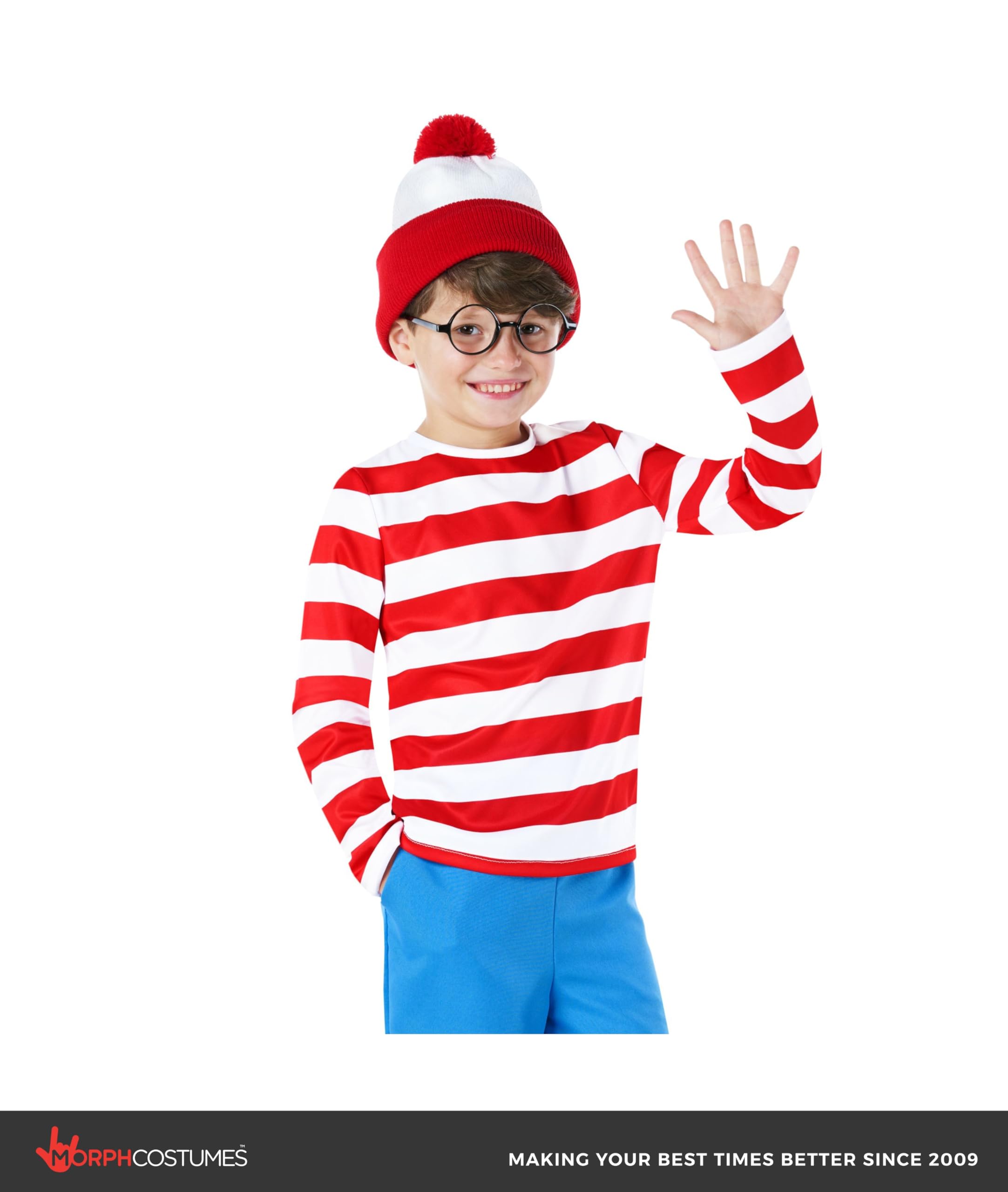 Morph Red and White Stripe Costume for Kids Book Character Outfits Halloween Costumes for Boys - Image 5