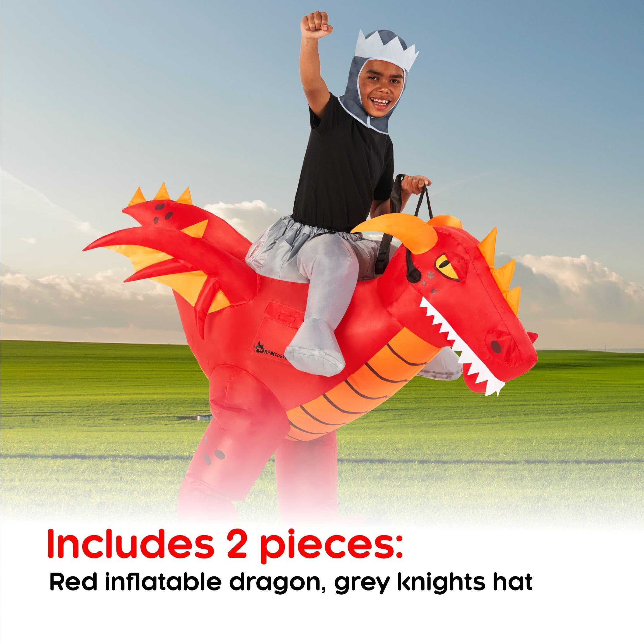 Morph Red Inflatable Dragon Costume Kids, Kids Dragon Costume, Halloween Costumes Inflatables Kid, Boys Halloween Costumes - Image 4