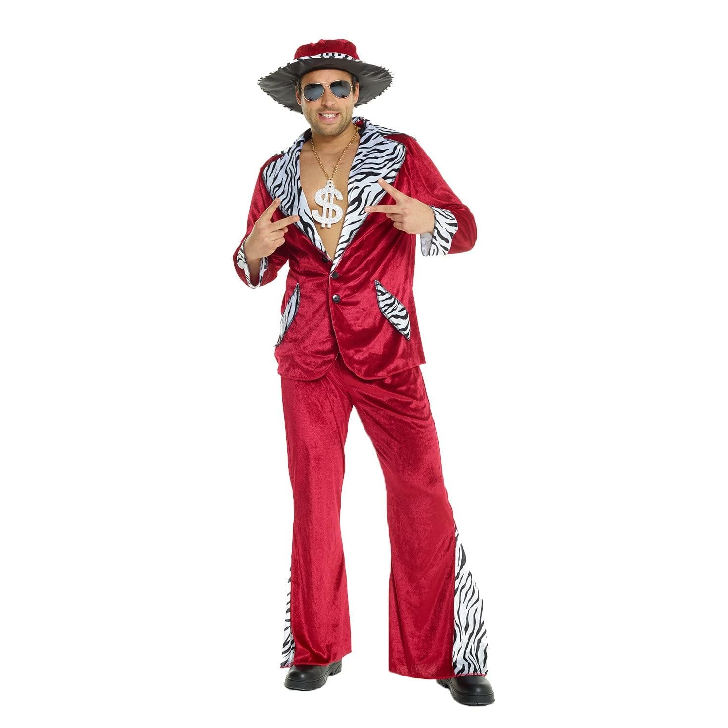 Morph Red Pimp Costume for Men, Pimp Outfit for Mens, 70s Outfits for Men, Mens 70s Costume - Image 4