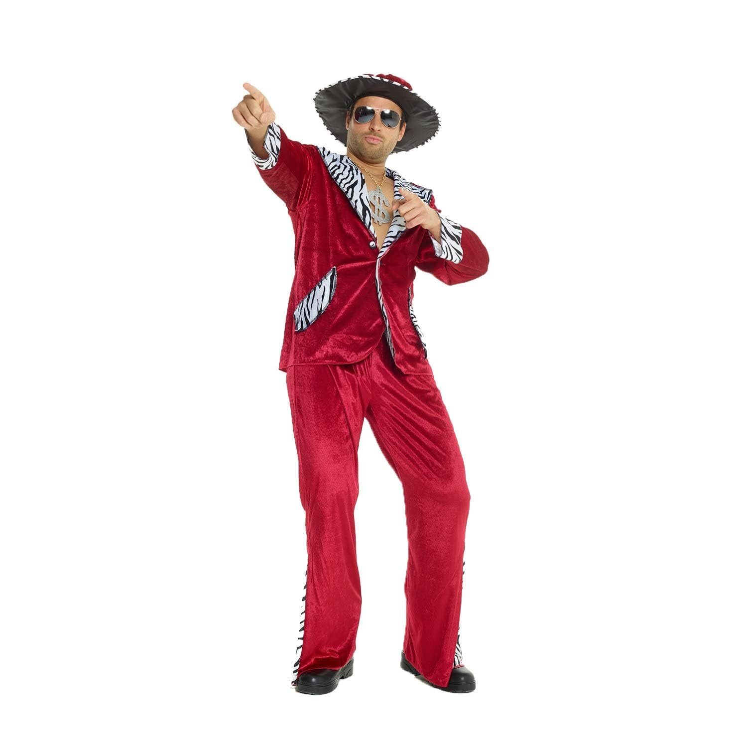 Morph Red Pimp Costume for Men, Pimp Outfit for Mens, 70s Outfits for Men, Mens 70s Costume - Image 5