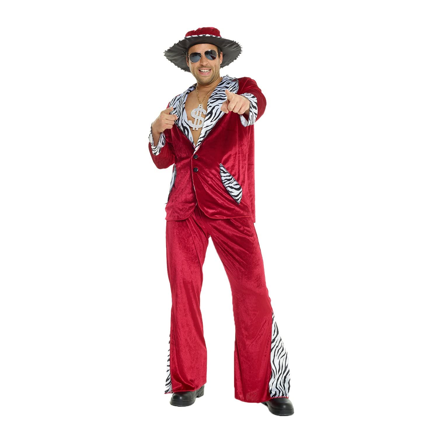 Morph Red Pimp Costume for Men, Pimp Outfit for Mens, 70s Outfits for Men, Mens 70s Costume - Image 6
