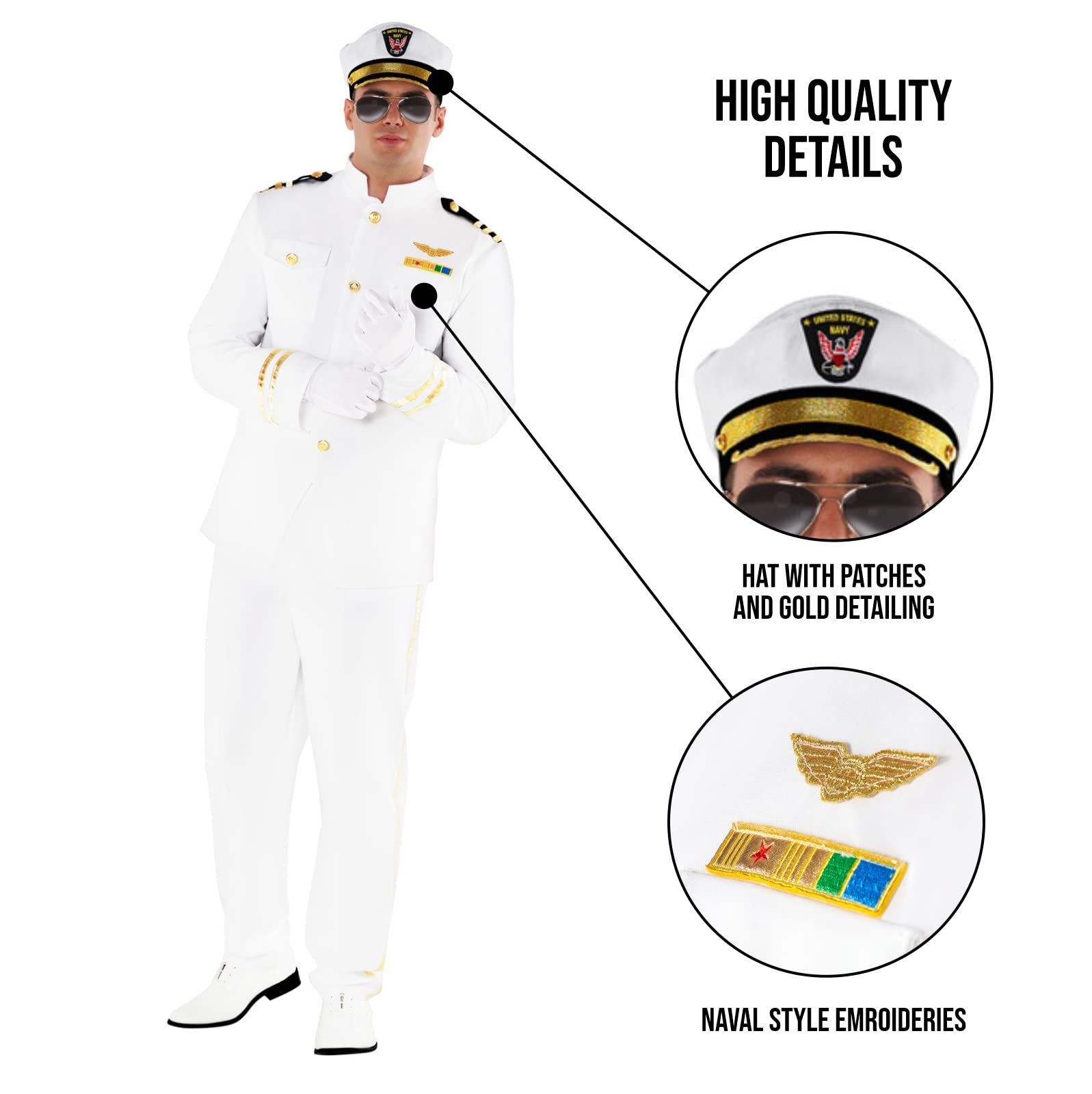 Morph Sailor Costume Men, Captain Outfit, Mens Sailor Costumes, Yacht Captain Costume Men - Image 3