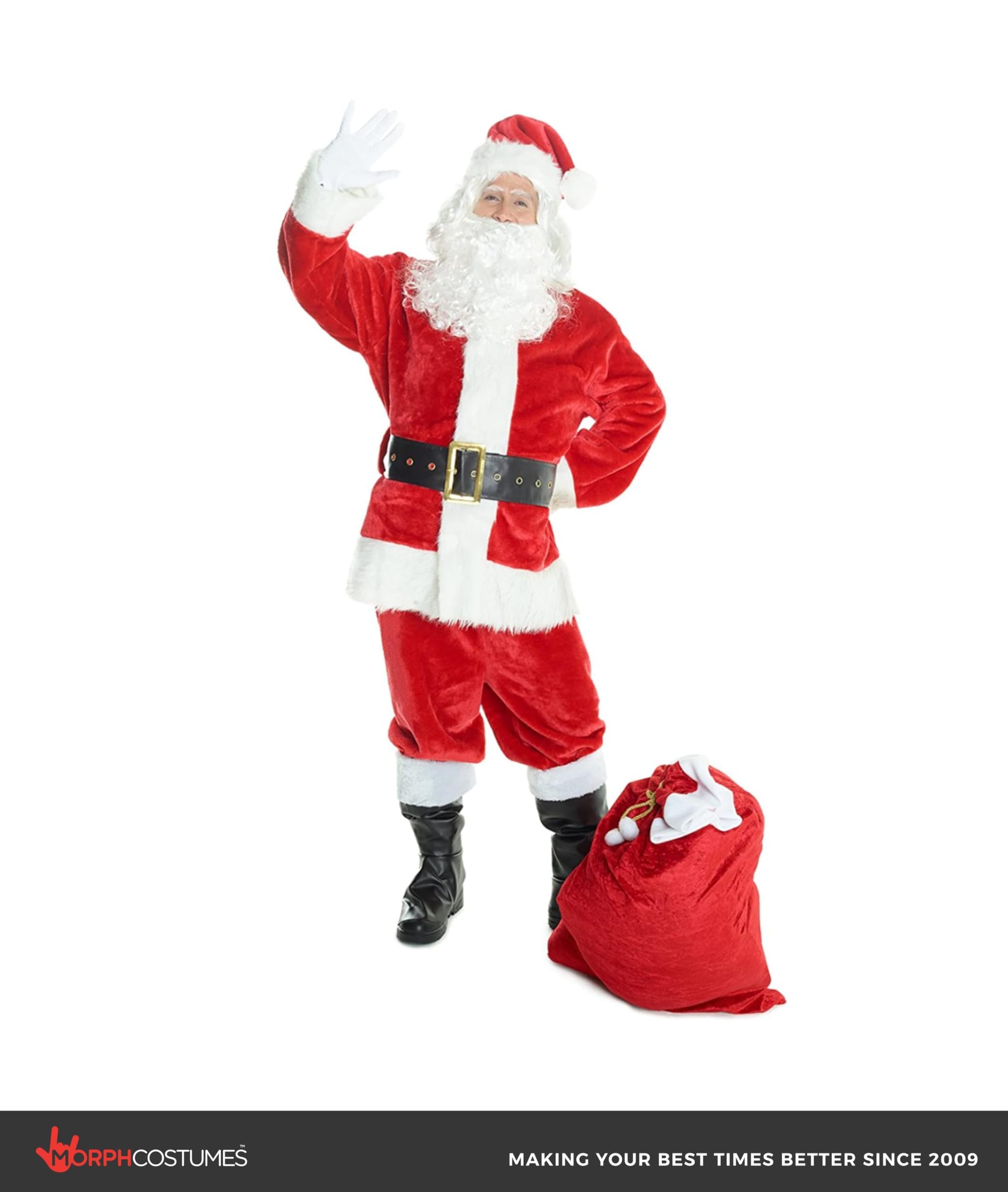 Morph Santa Costume, Deluxe Santa Claus Costume for Men, Christmas Suit for Men, Christmas Costumes Adults - Image 5