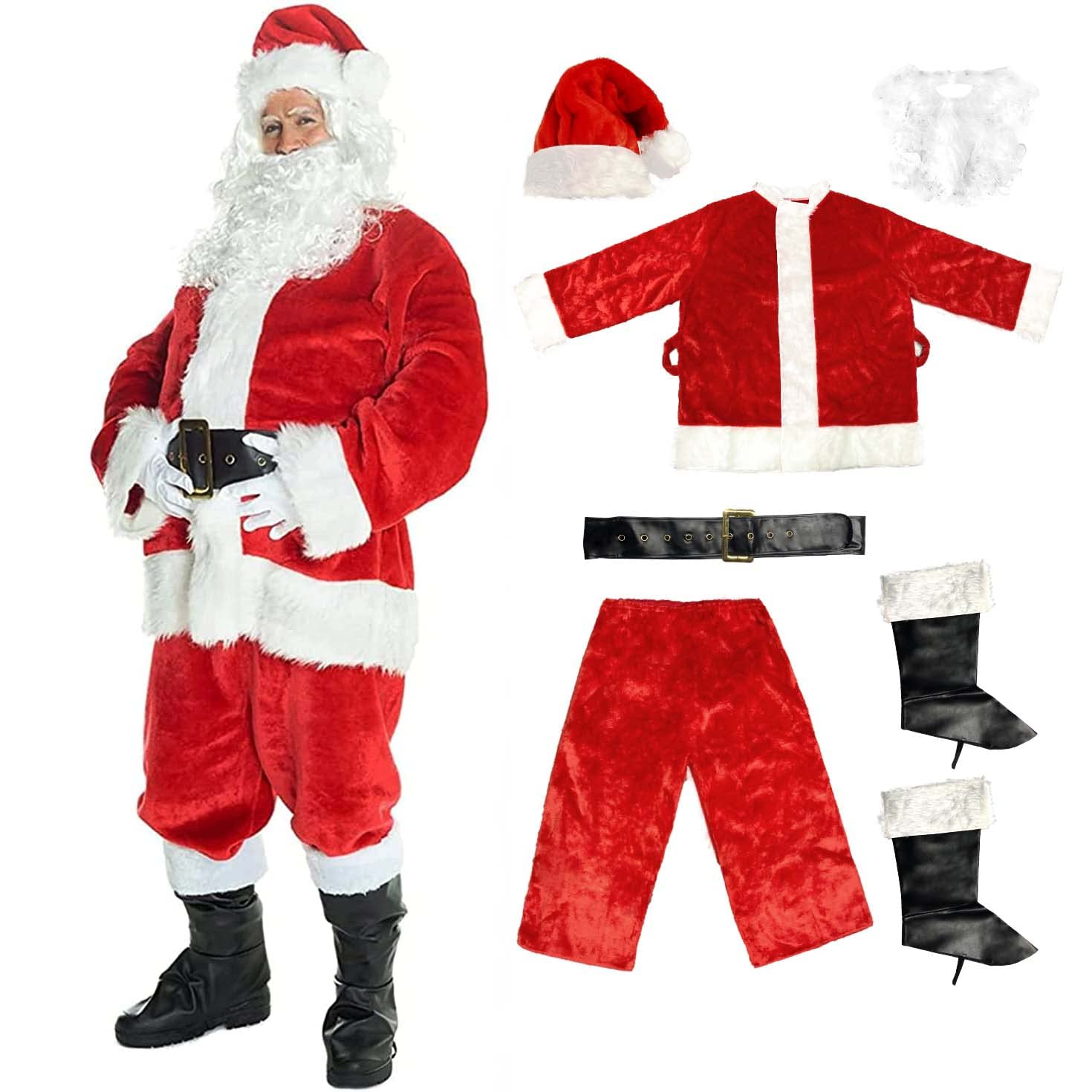 Morph Santa Costume, Deluxe Santa Claus Costume for Men, Christmas Suit for Men, Christmas Costumes Adults - Image 7
