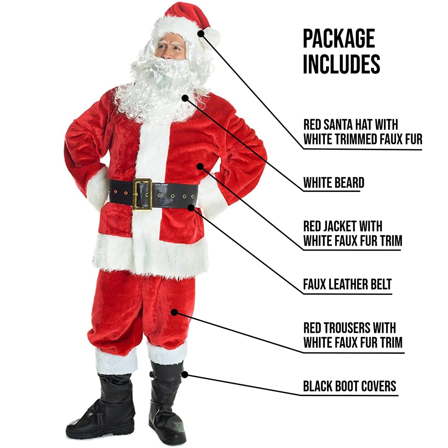 Morph Santa Costume, Deluxe Santa Claus Costume for Men, Christmas Suit for Men, Christmas Costumes Adults - Image 8
