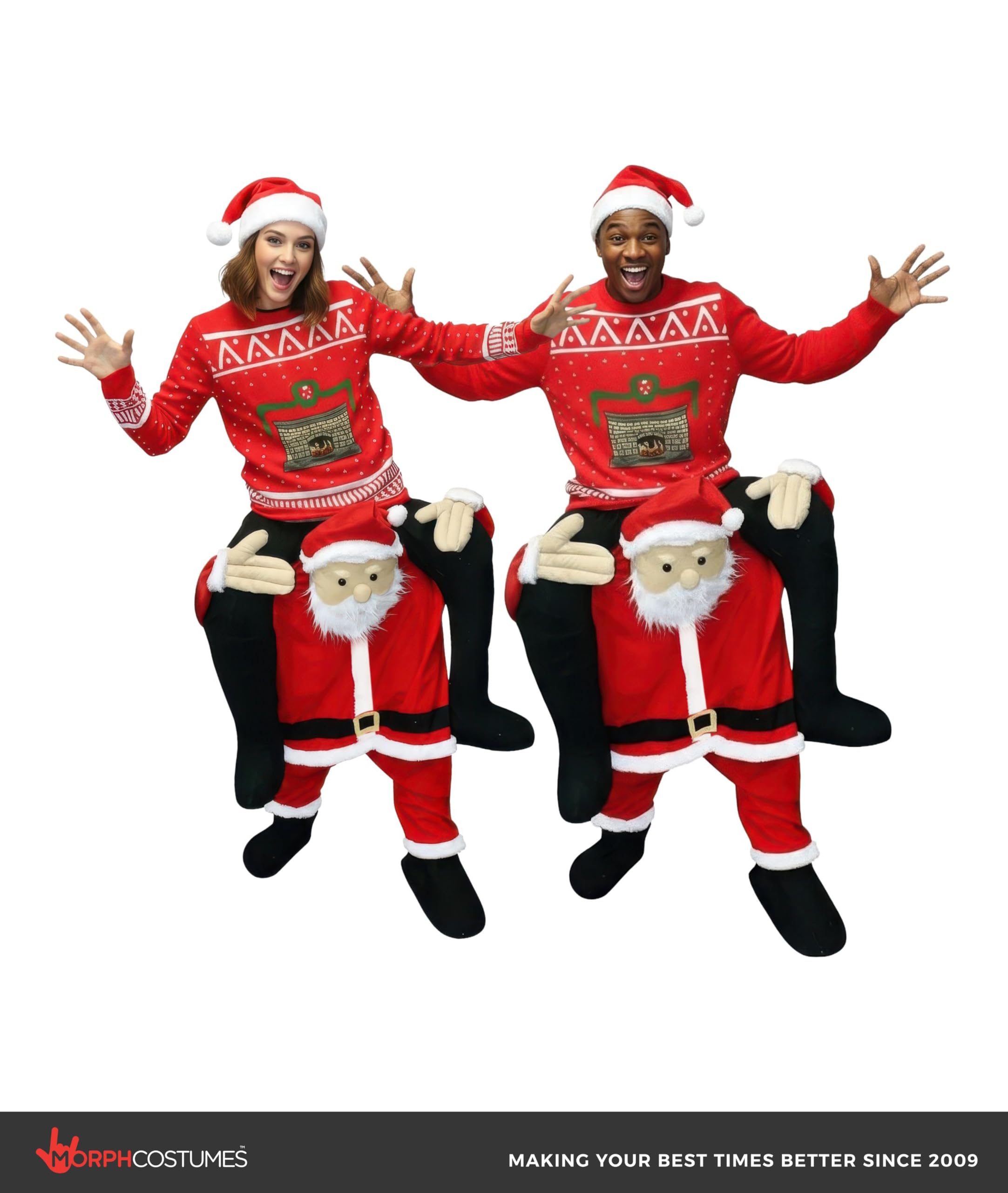 Morph Santa Piggyback Costume, Santa Claus Costume for Men, Funny Christmas Costumes, Christmas Costumes for Men - Image 4