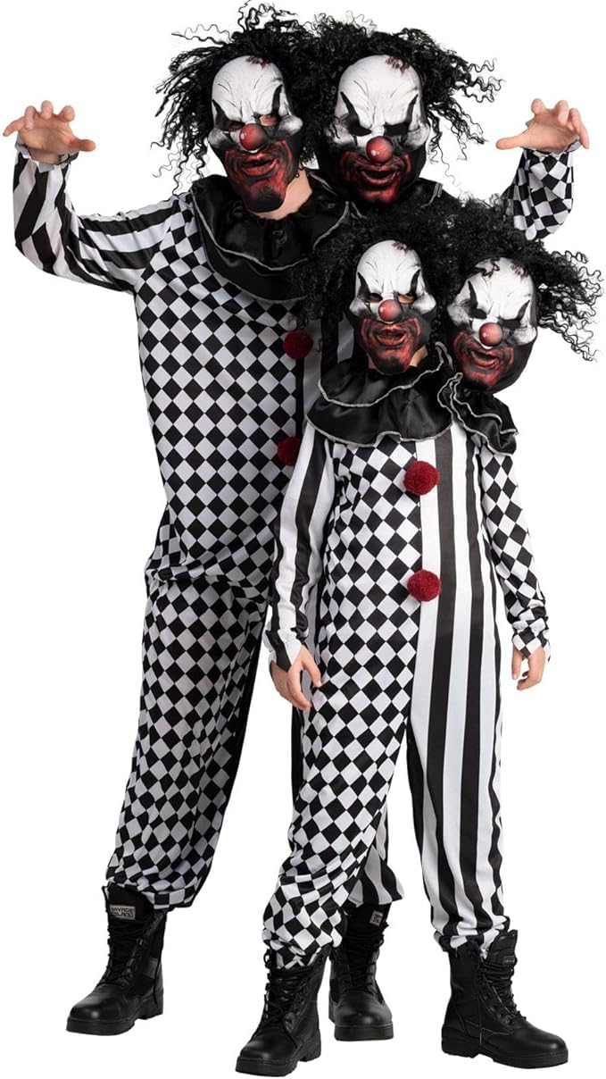 Morph Scary Clown Costume for Adults, Killer Clown Costume Men and Women, Halloween Scary Outfit, Creepy Horror Suit, 2 heads - Image 4