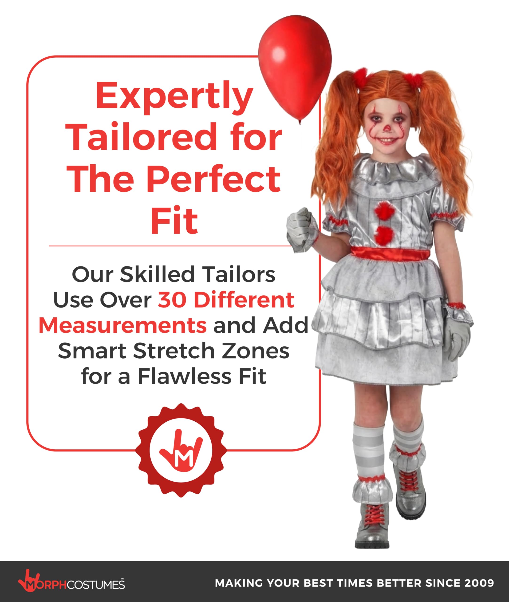 Morph Scary Clown Costume For Kids, Scary Clown Costume, Girls Halloween Costumes, Halloween Costumes For Kids - Image 4