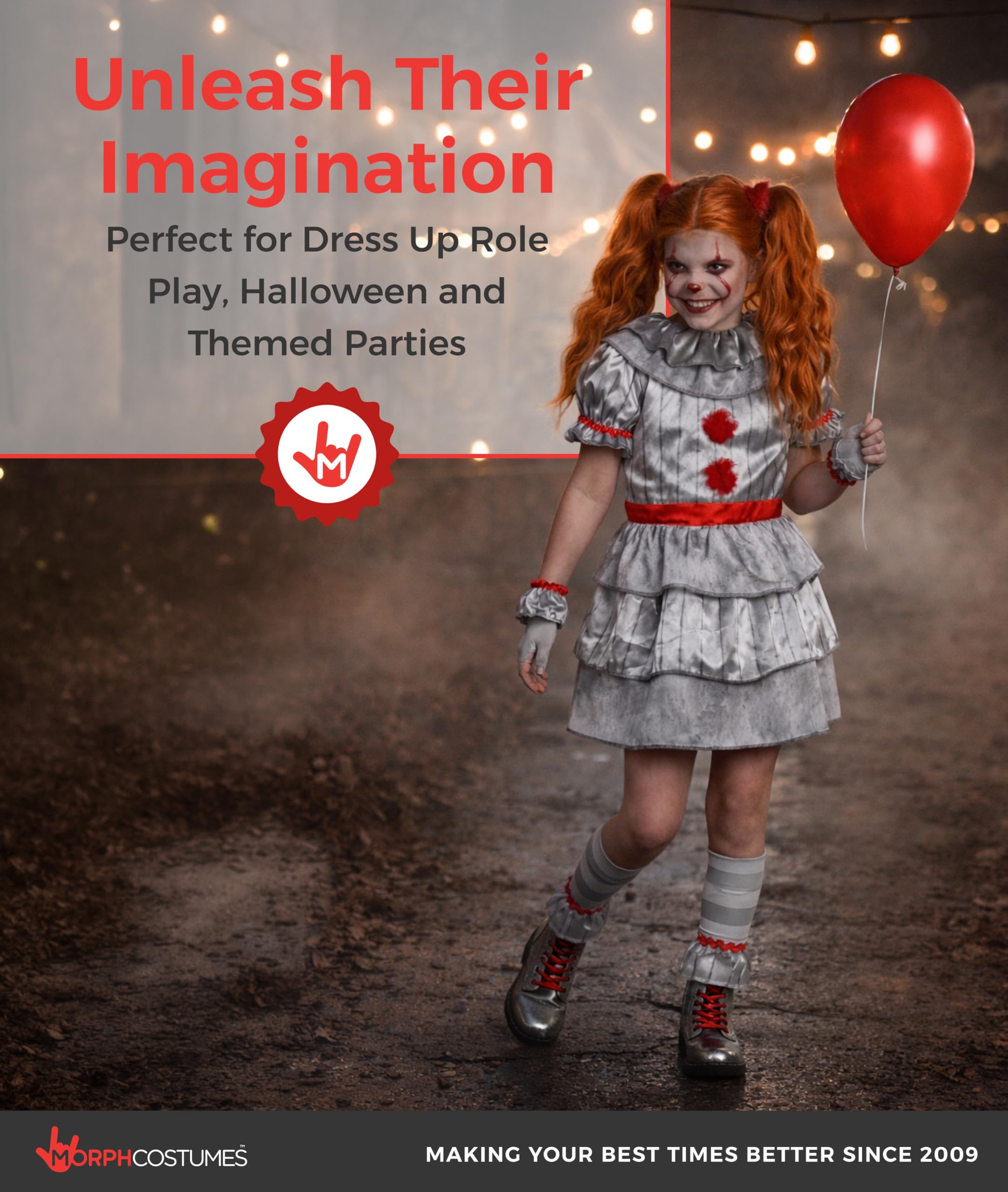 Morph Scary Clown Costume For Kids, Scary Clown Costume, Girls Halloween Costumes, Halloween Costumes For Kids - Image 5