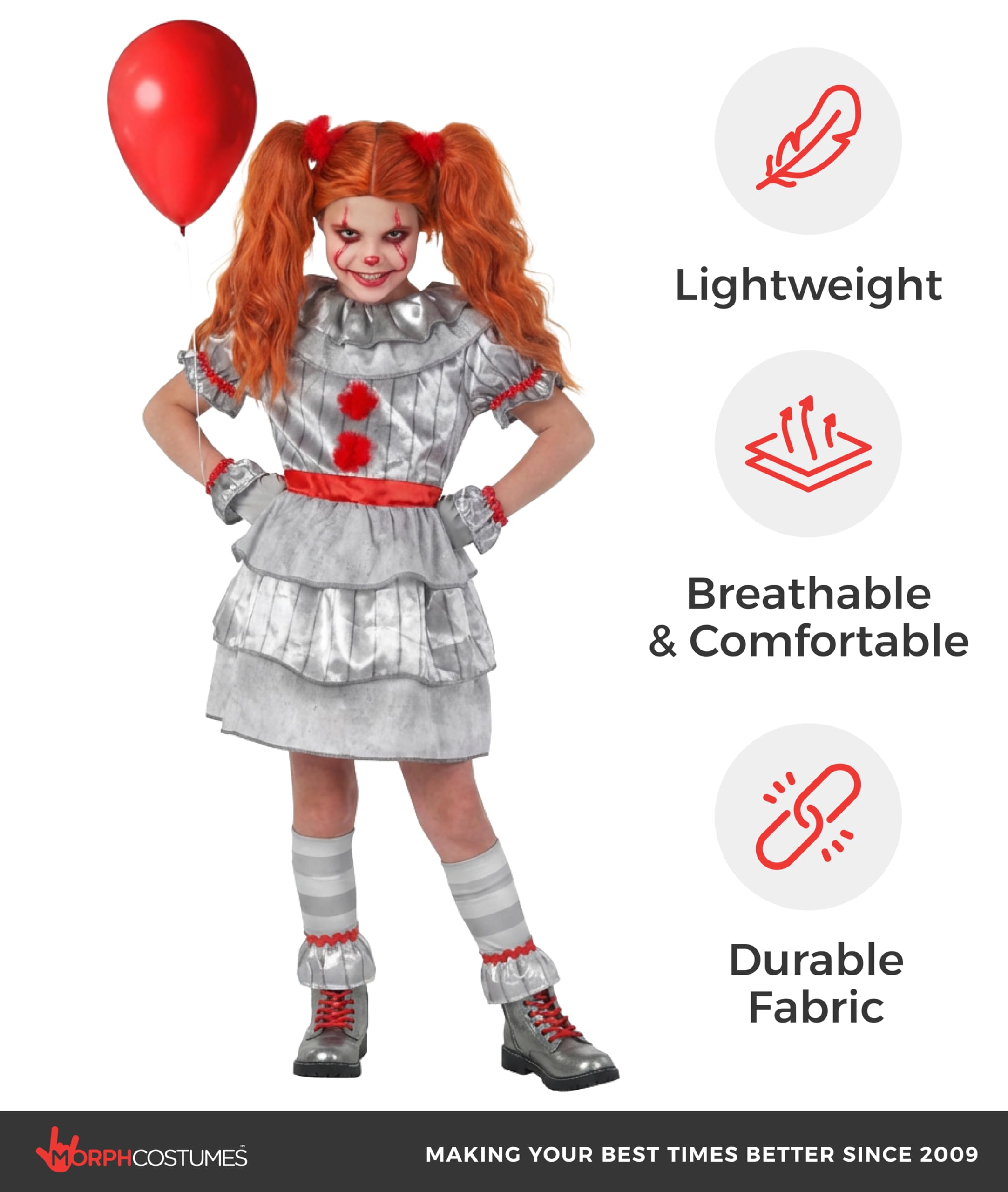 Morph Scary Clown Costume For Kids, Scary Clown Costume, Girls Halloween Costumes, Halloween Costumes For Kids - Image 7